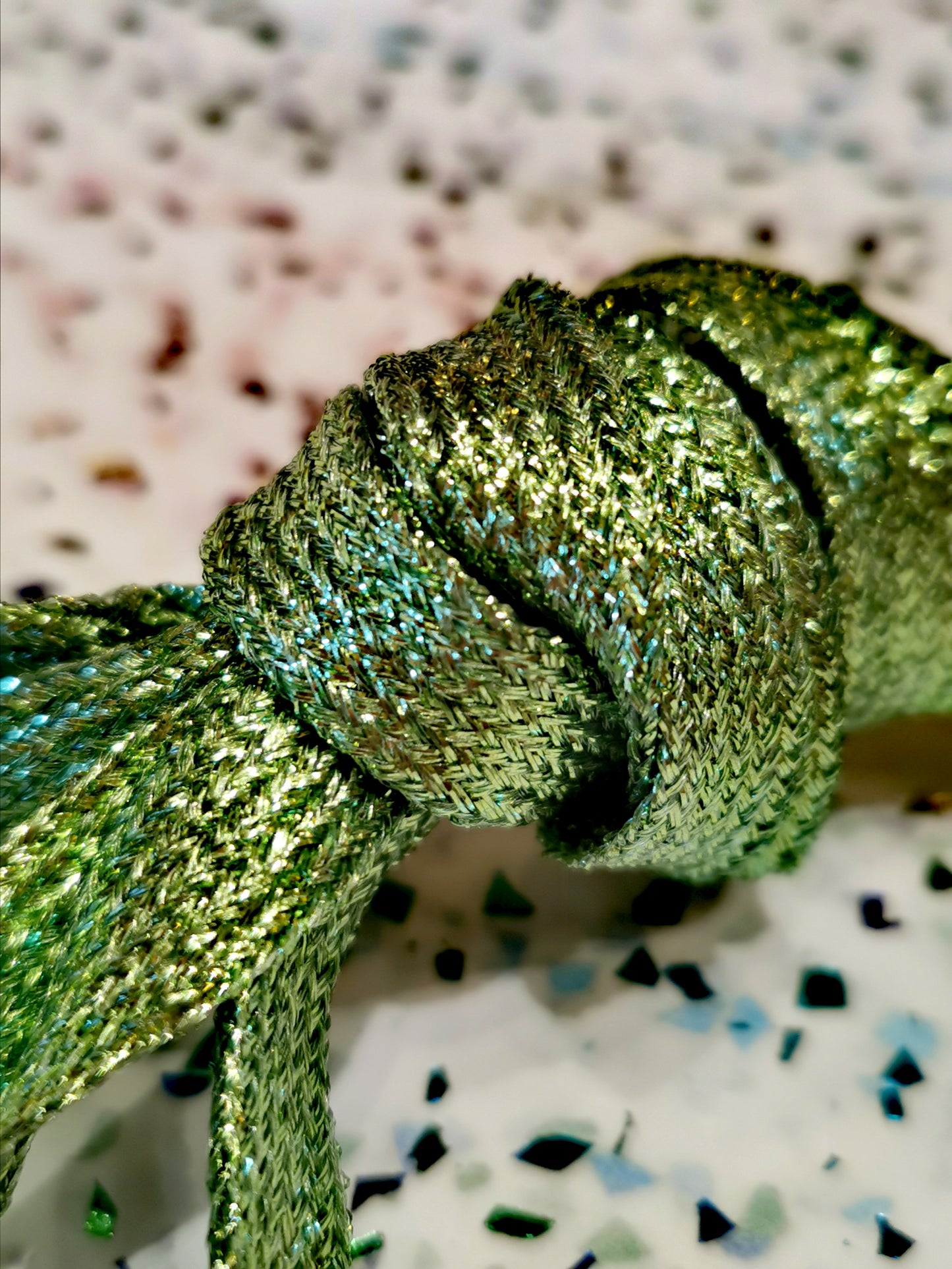 Glitter metallic shoelaces