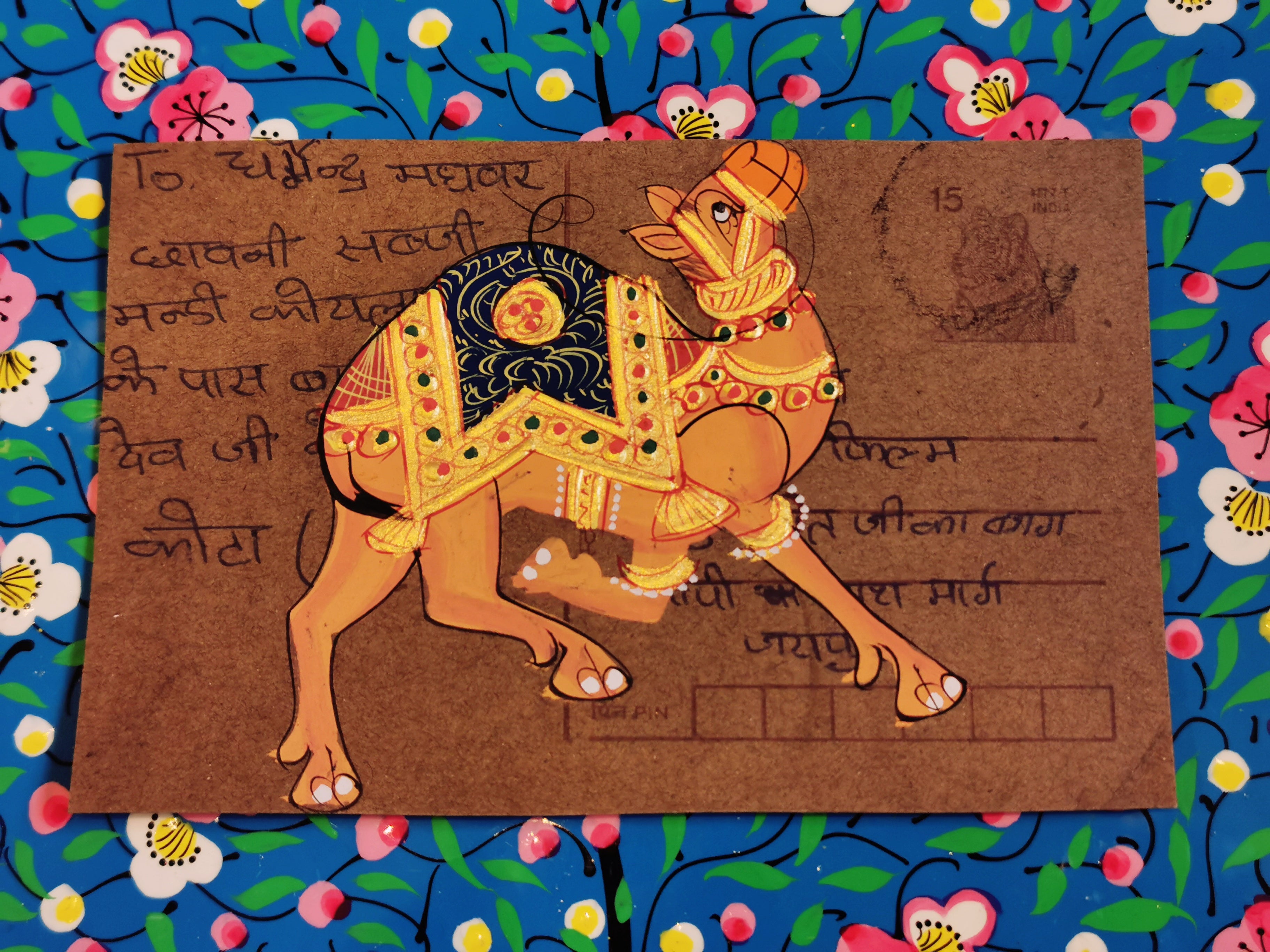 Hand painted indian postcards - Flora and Fauna