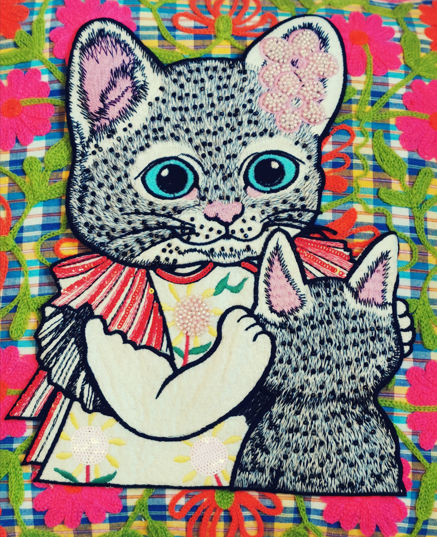 Cat and dog sequin patches