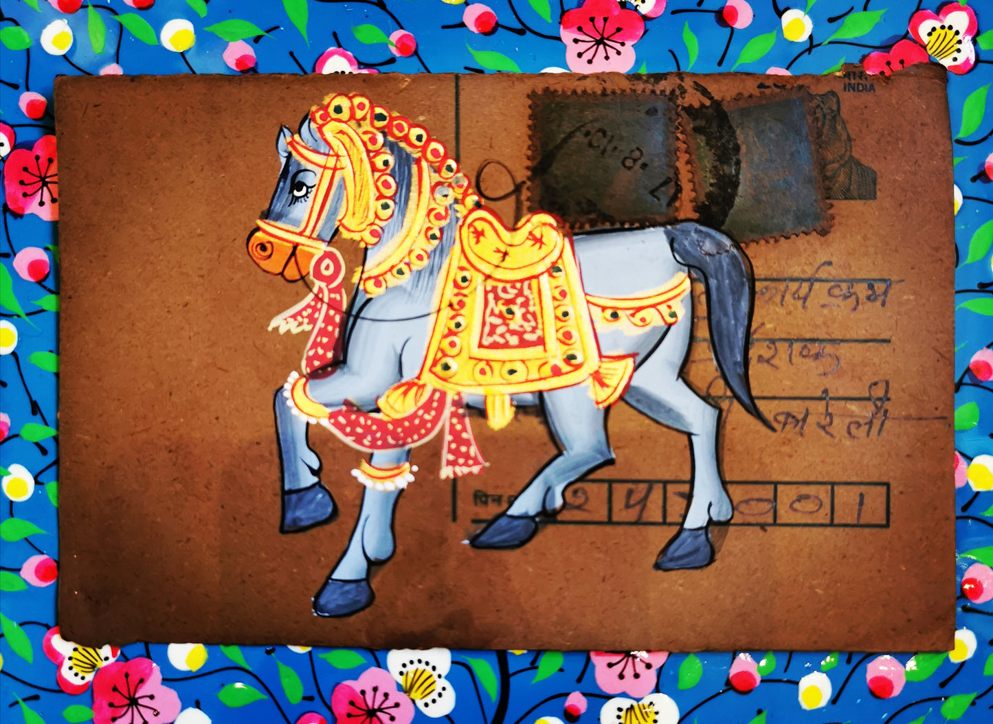 Hand painted indian postcards - Flora and Fauna