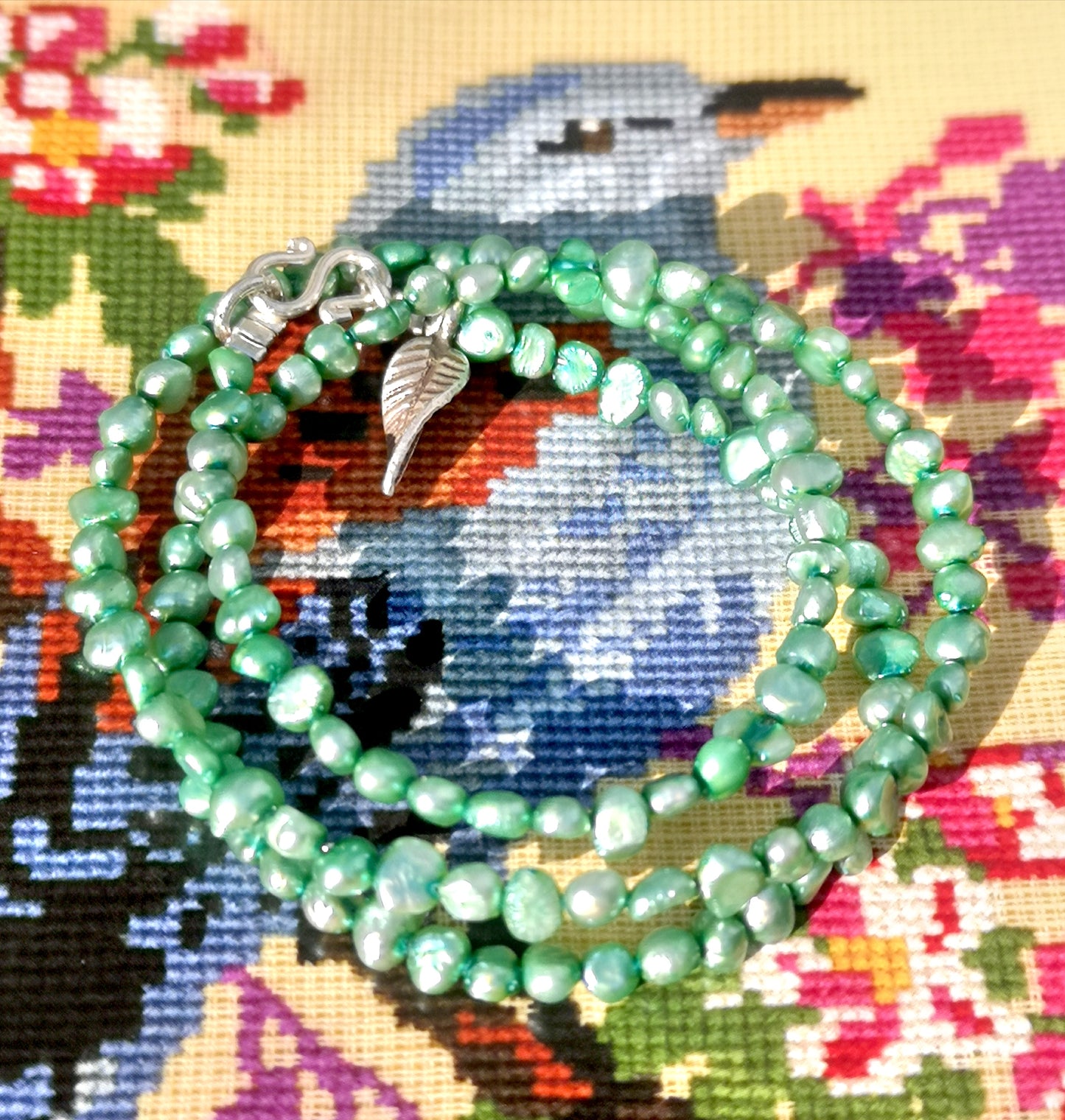 Dyed freshwater pearl necklaces