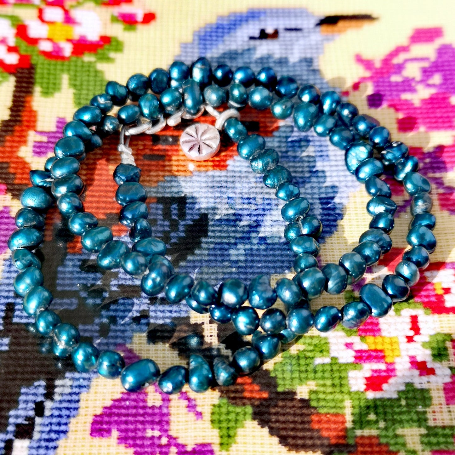Dyed freshwater pearl necklaces