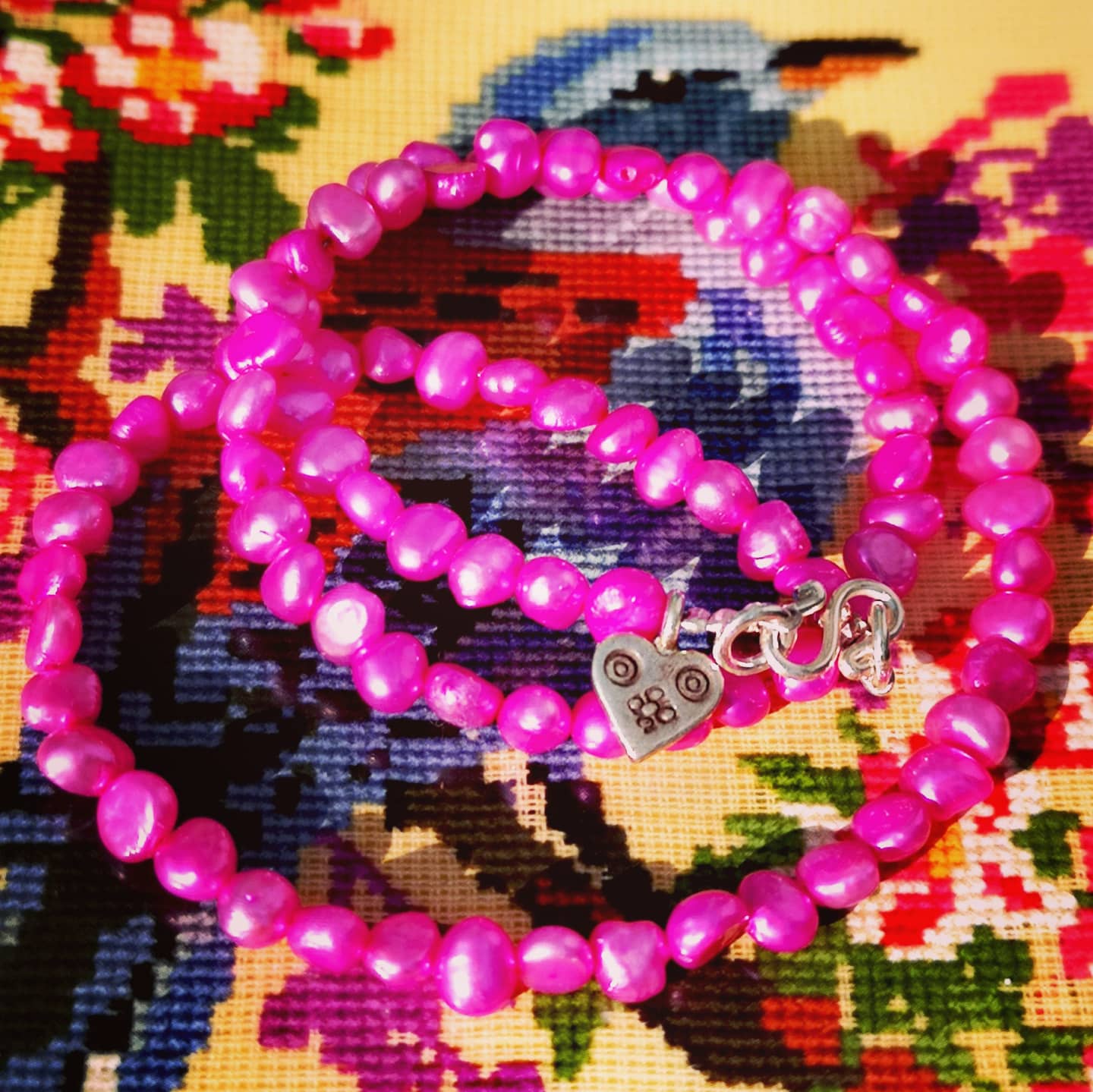 Dyed freshwater pearl necklaces