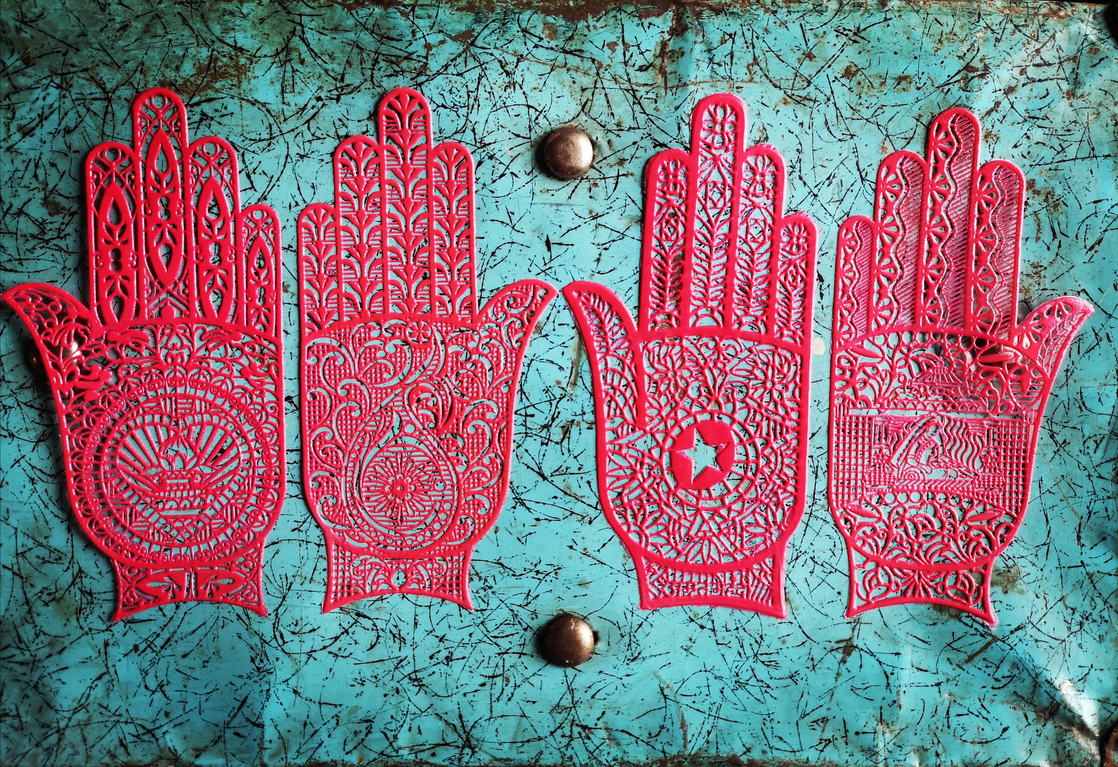 Henna hand stencils.