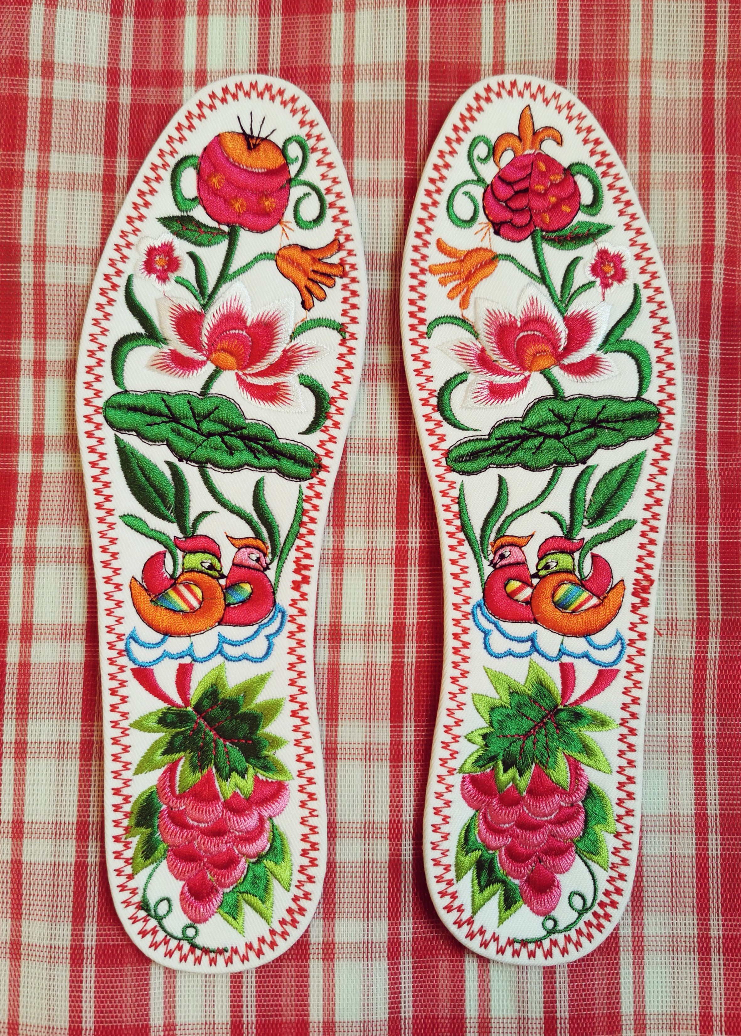 Lovely embroidered insoles