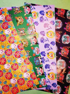 Gorgeous giftwrap by our featured artist India Vingoe for Brighton Festival this year, all our favourites, dollies, tiger hats, Fu dogs and duckies!!

Set of 4 designs 50 x 70cm

