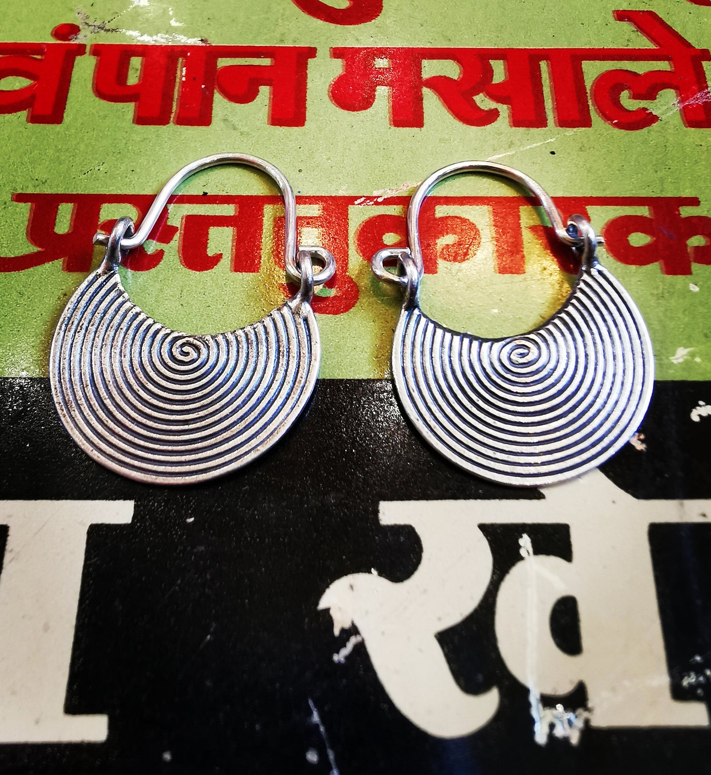 Myanmar spiral hoop earrings