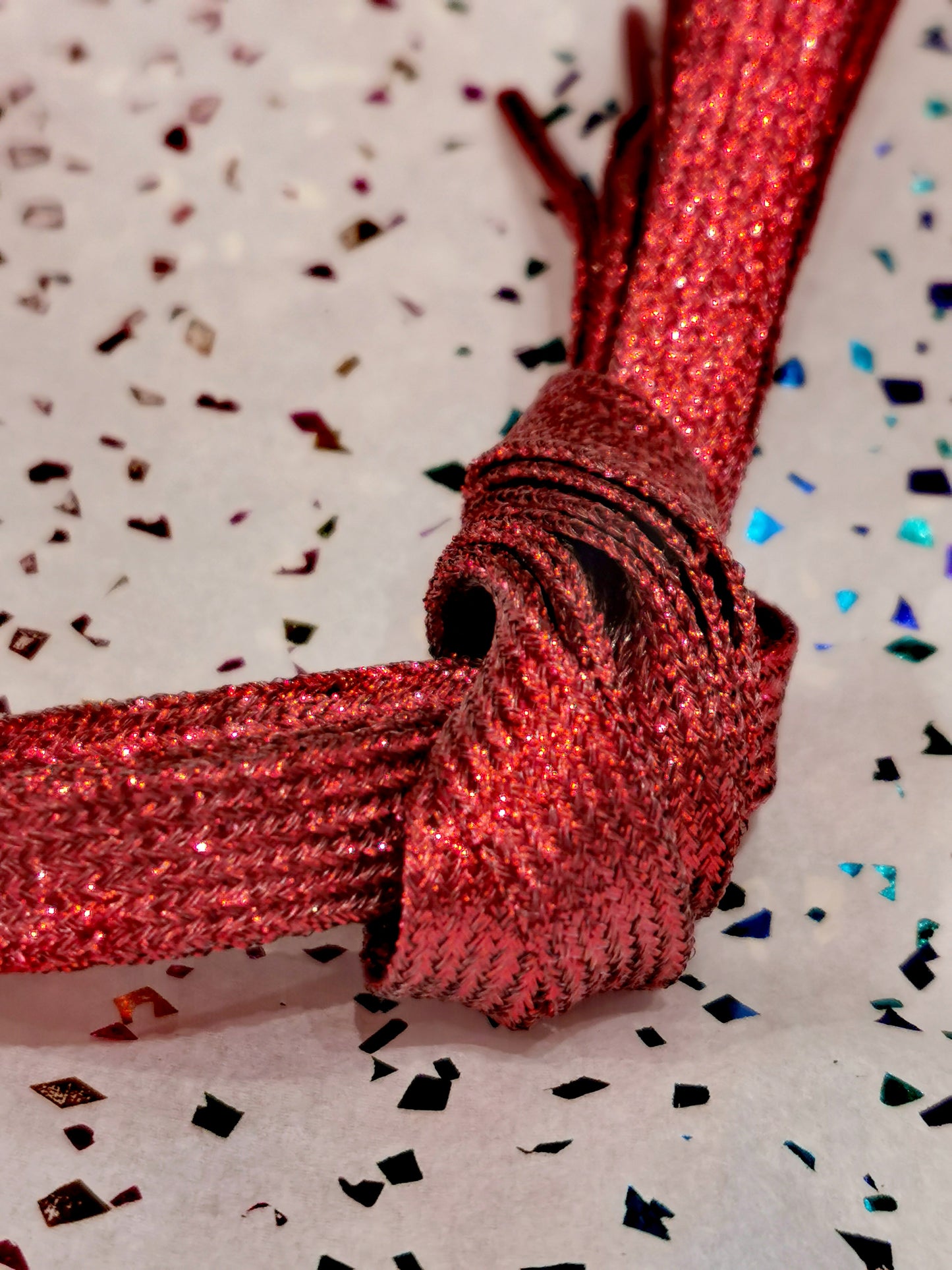 Glitter metallic shoelaces