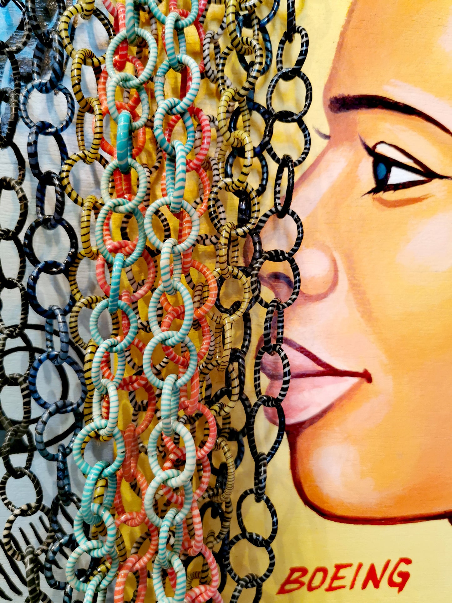 Recycled plastic chain necklace