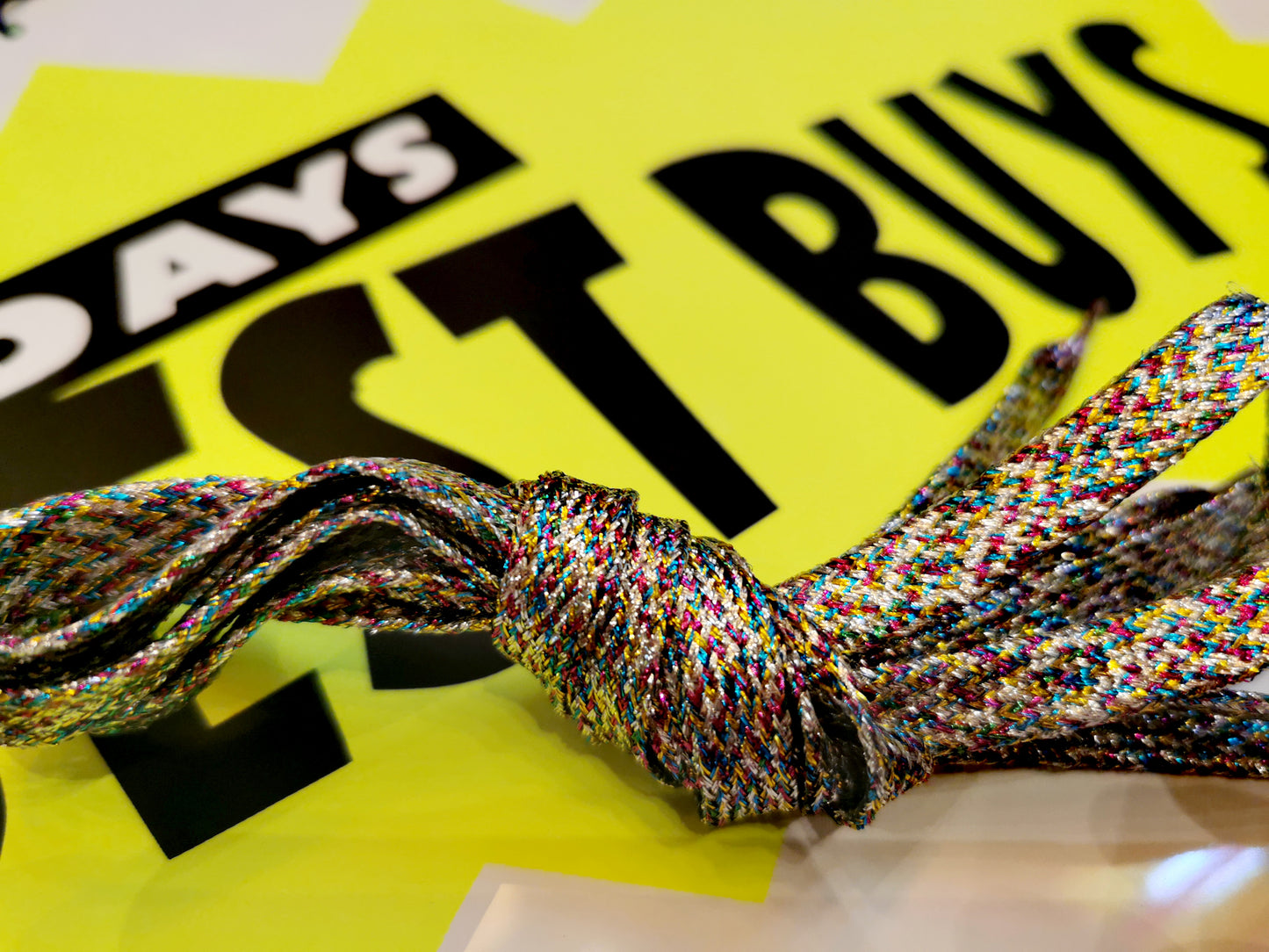 Glitter metallic shoelaces