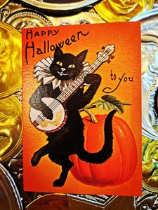 Black cat Halloween cards