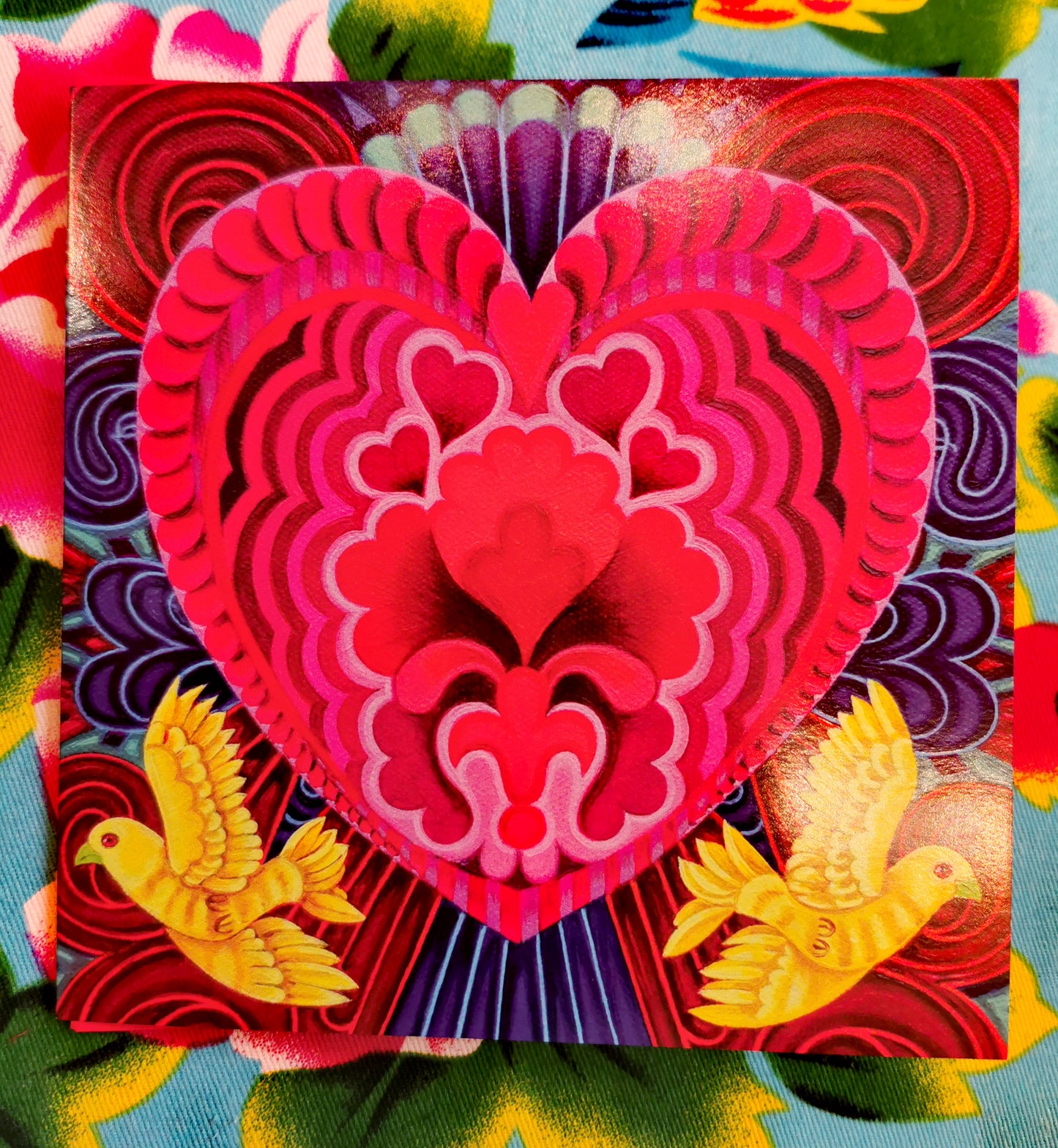 Folk art hearts