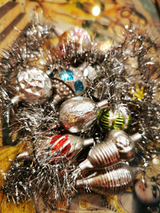 Vintage style glass and tinsel garland