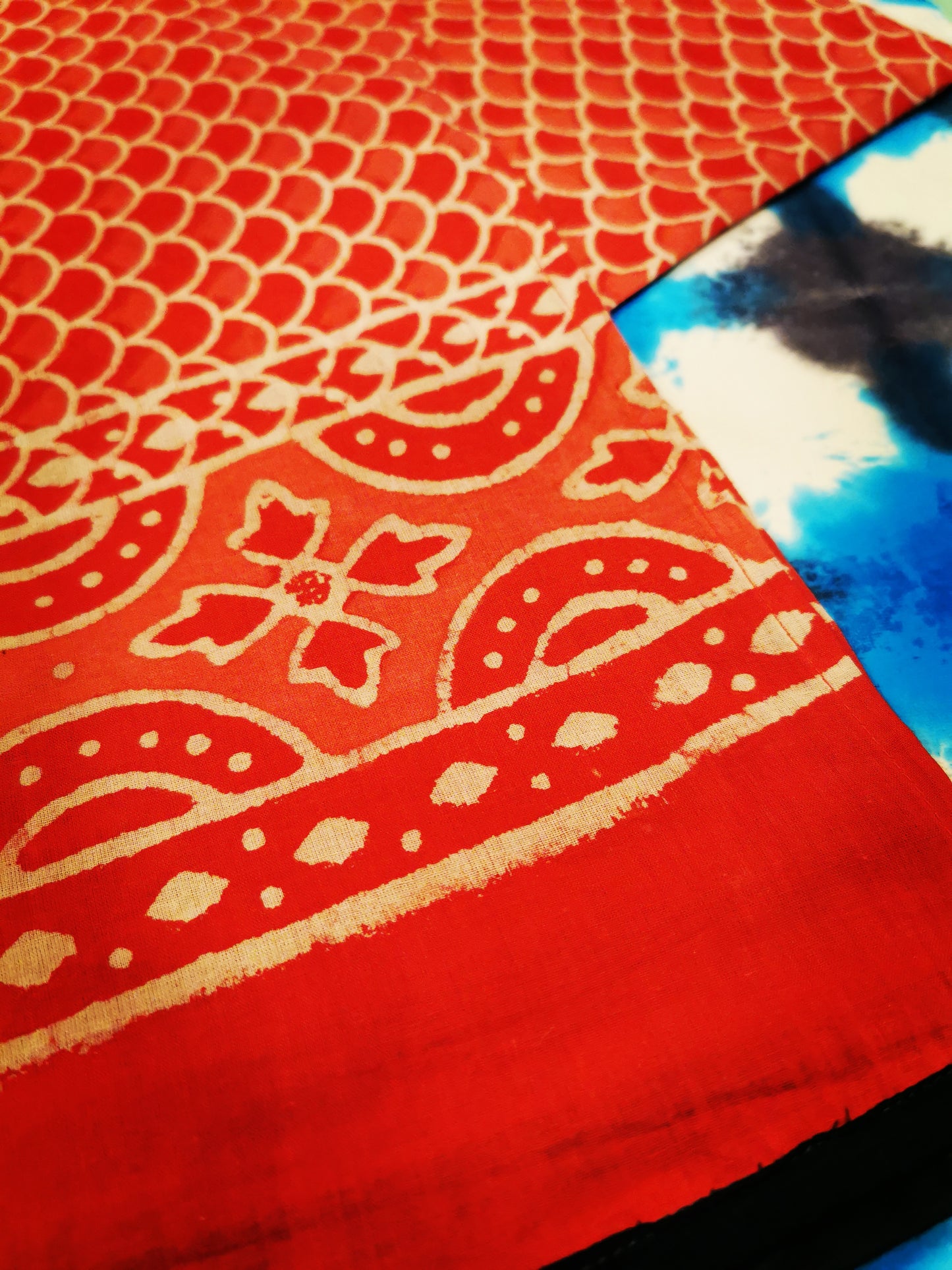*SALE* Indigo and red blockprint scarves