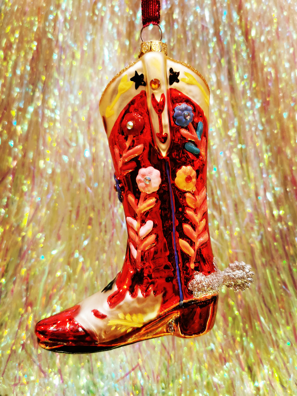 The BEST fabulous floral glass glittered cowboy boot ever!!

14 x 9 x 4cm

