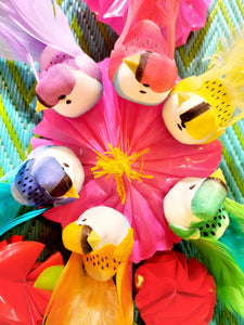 Pastel Multicolored Mexican Paper Flowers, Grande | Zinnia Folk Arts