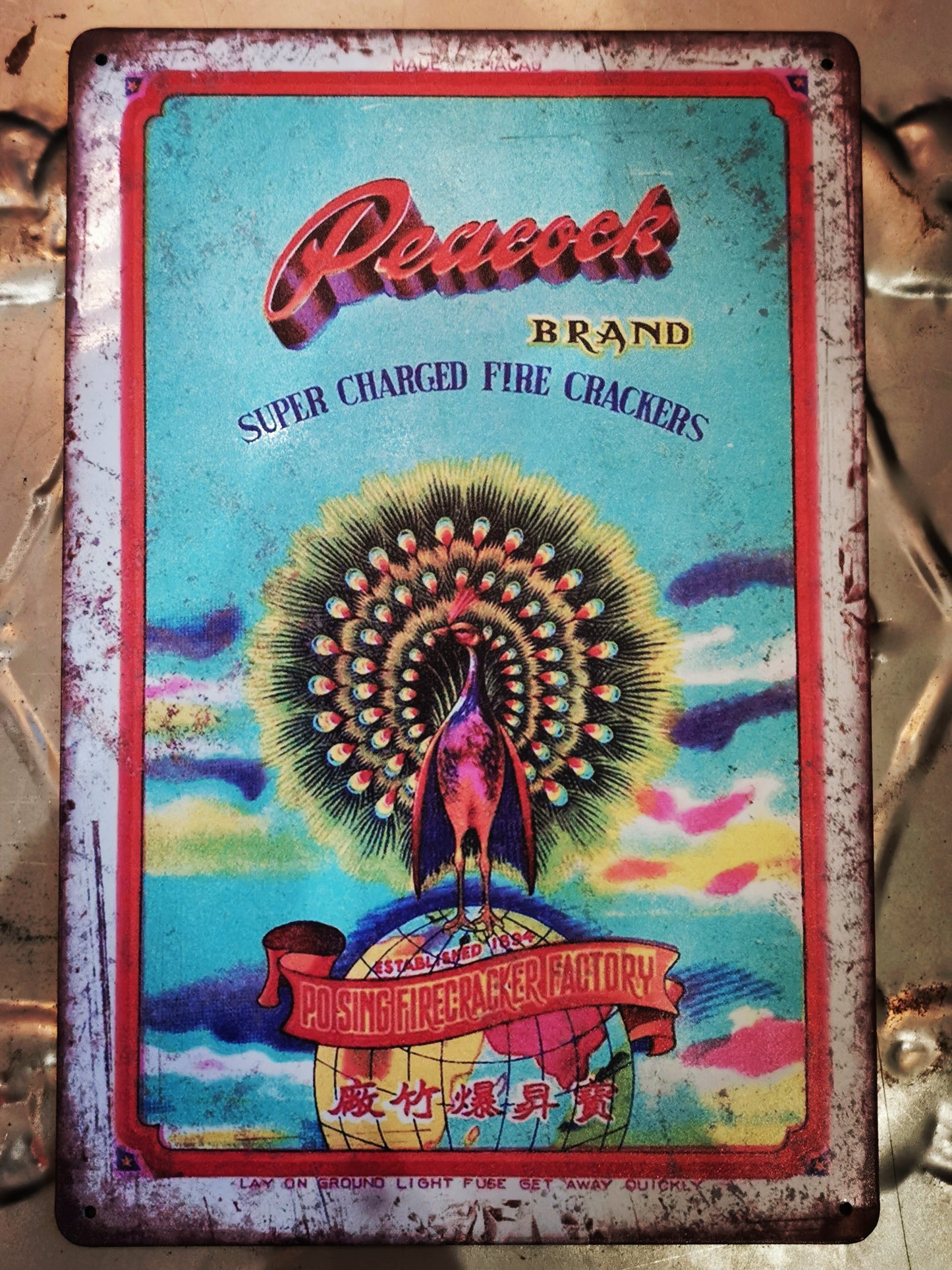 Firework tin signs