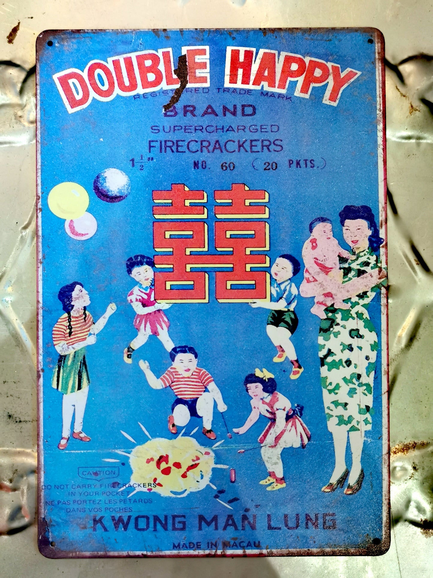 Firework tin signs