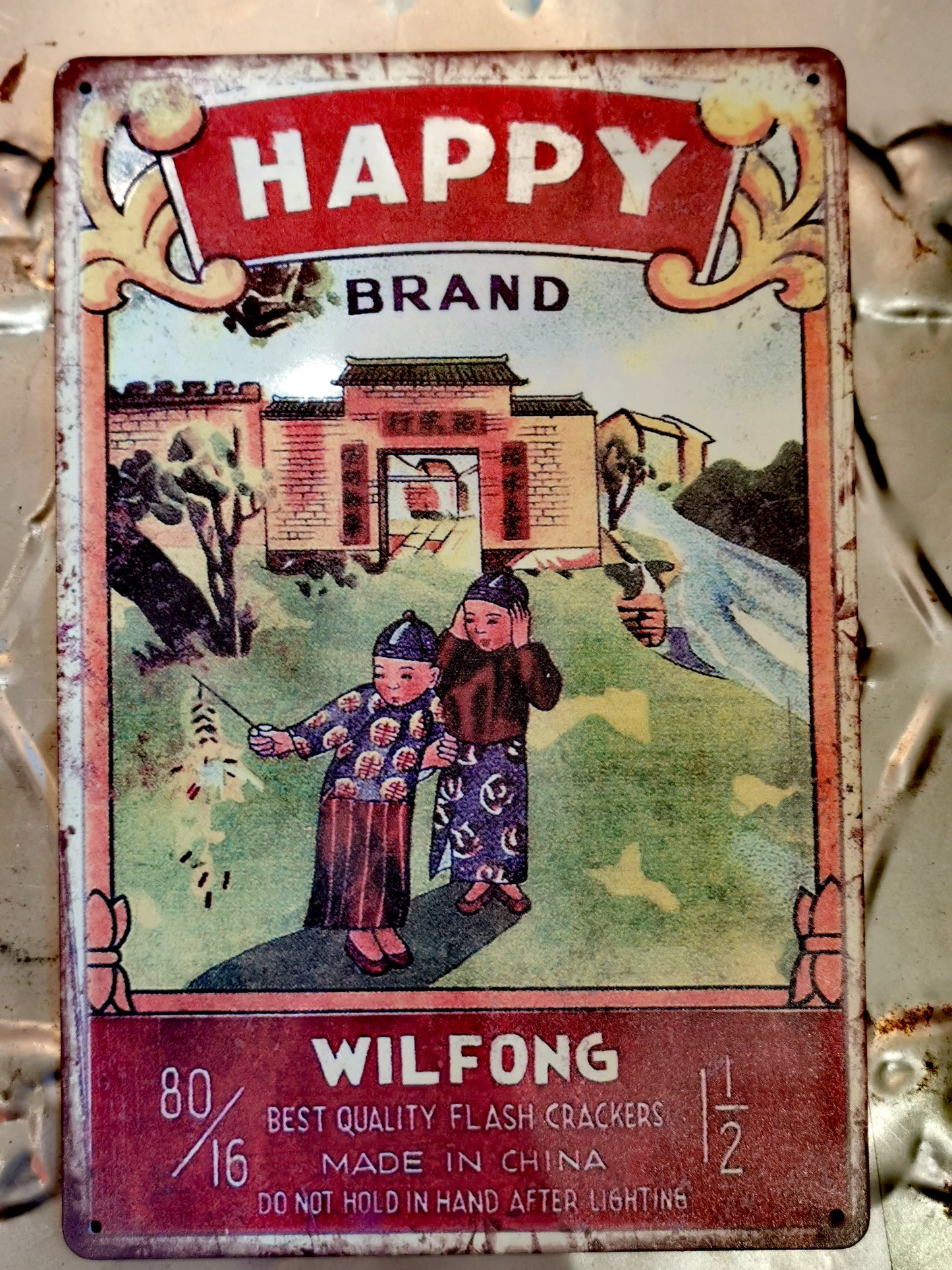 Firework tin signs