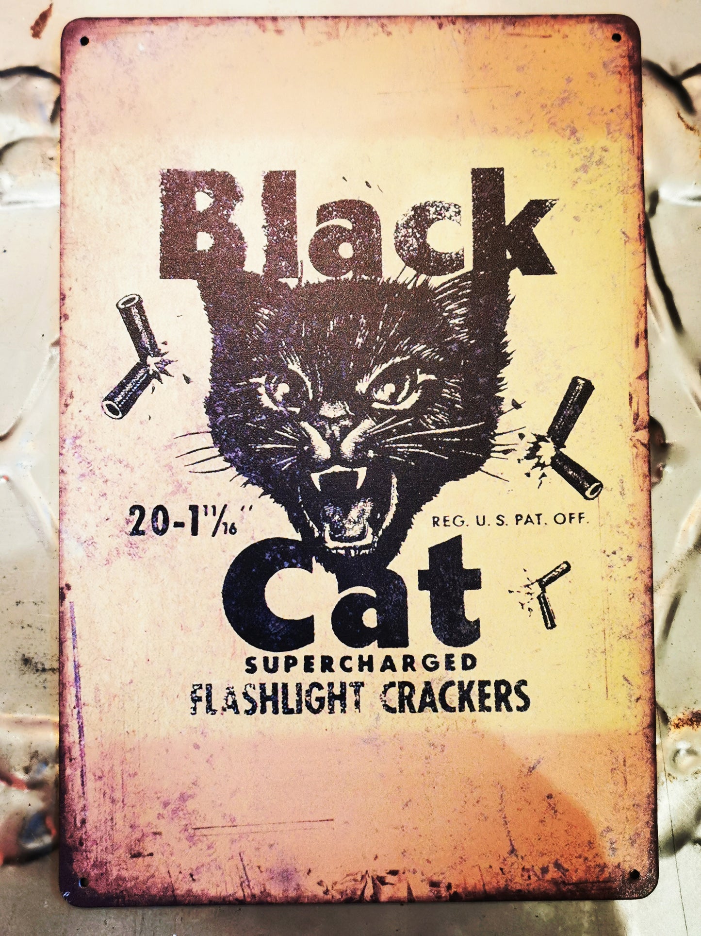 Firework tin signs