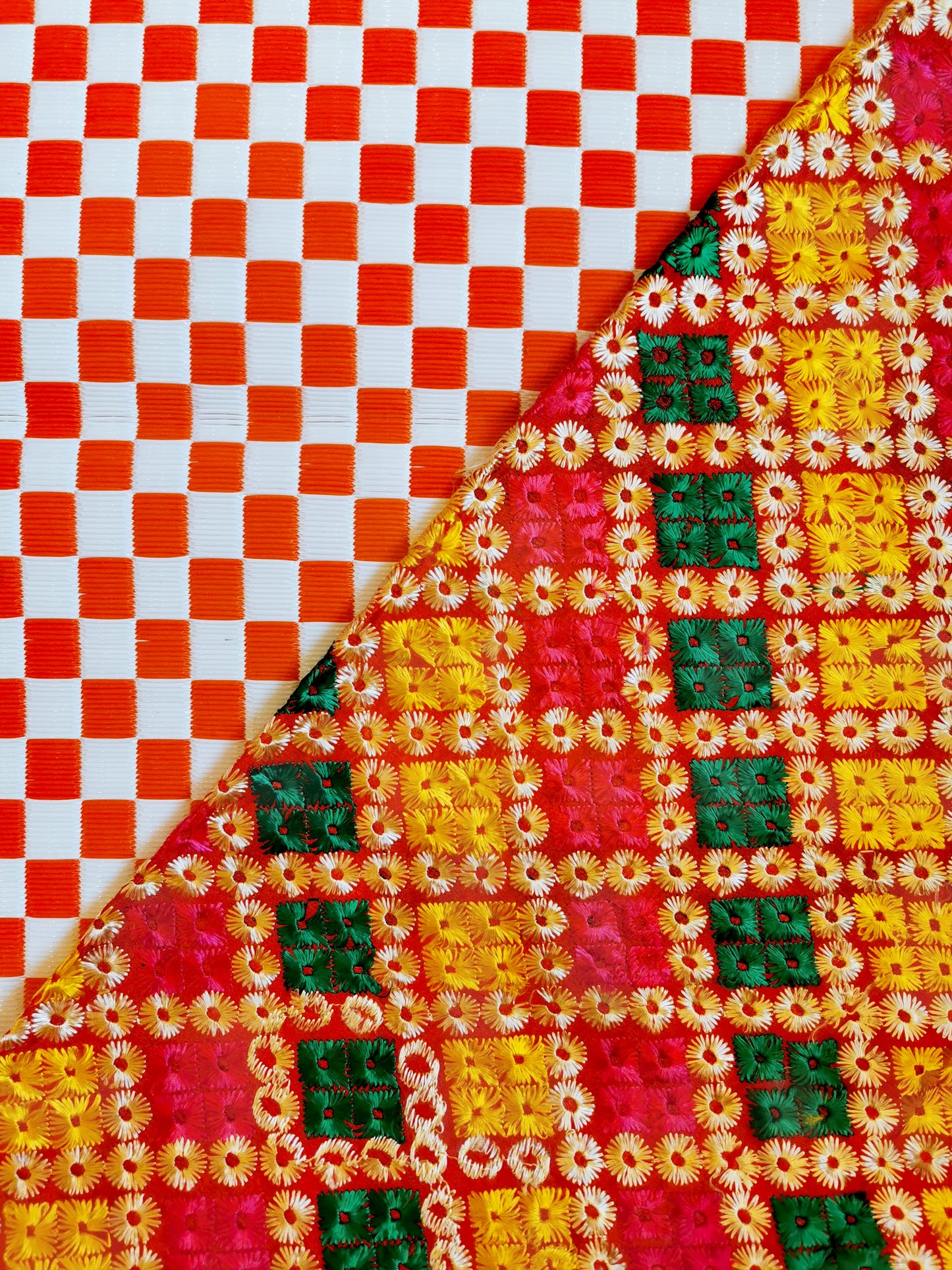*SALE* Gujarati silk floss work shawl