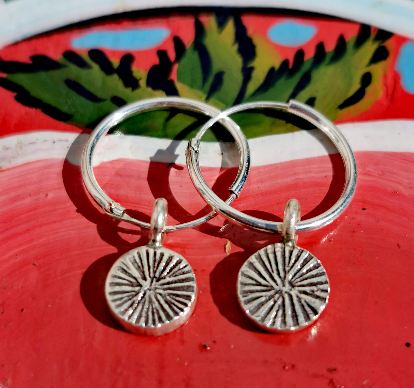 Myanmar charms hoop earrings