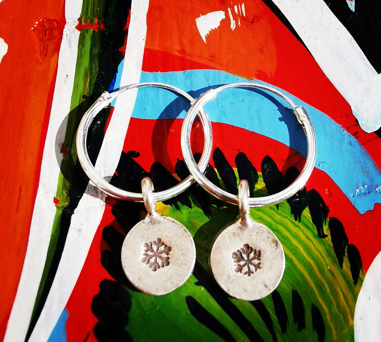 Myanmar charms hoop earrings