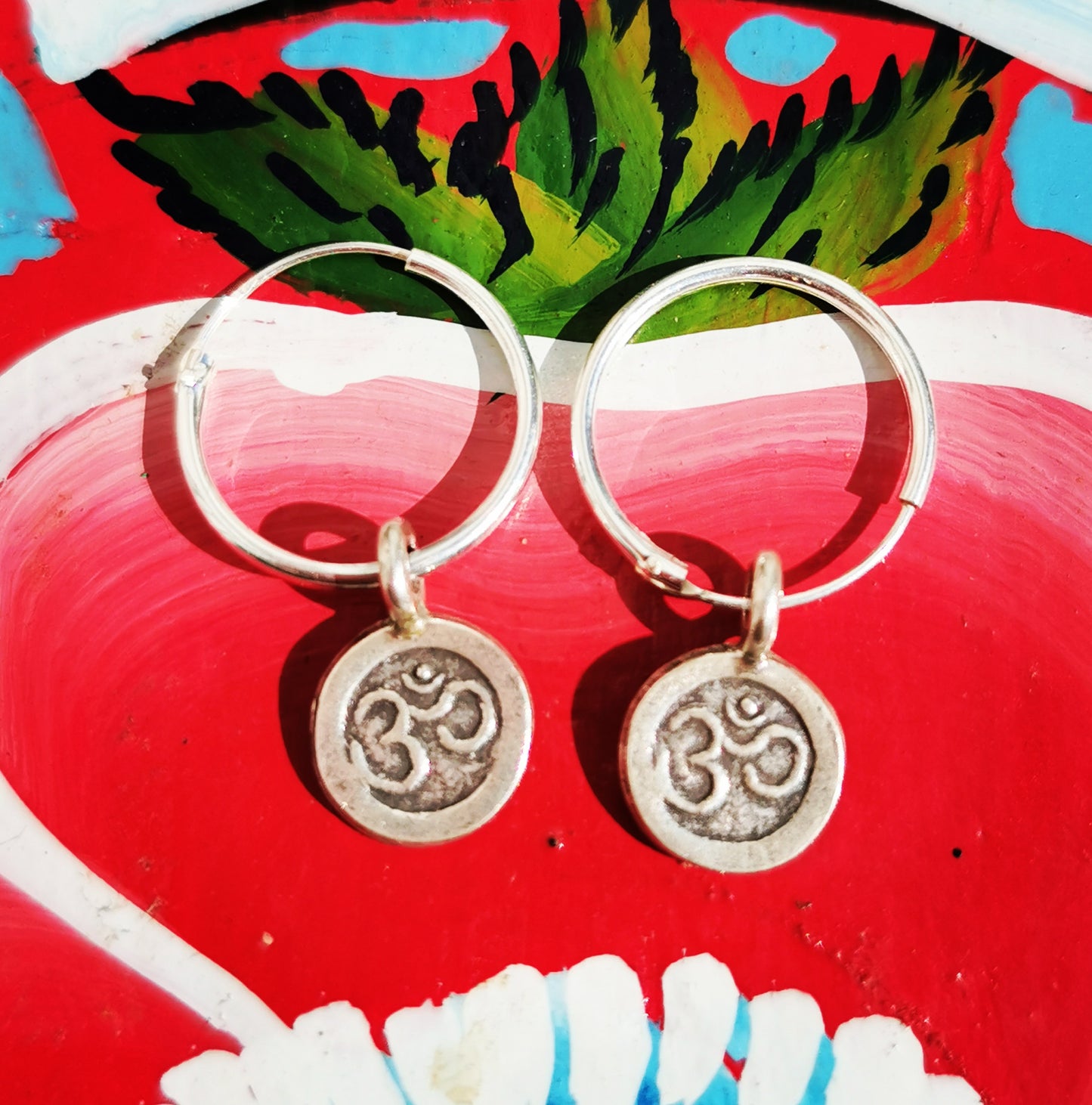 Myanmar charms hoop earrings