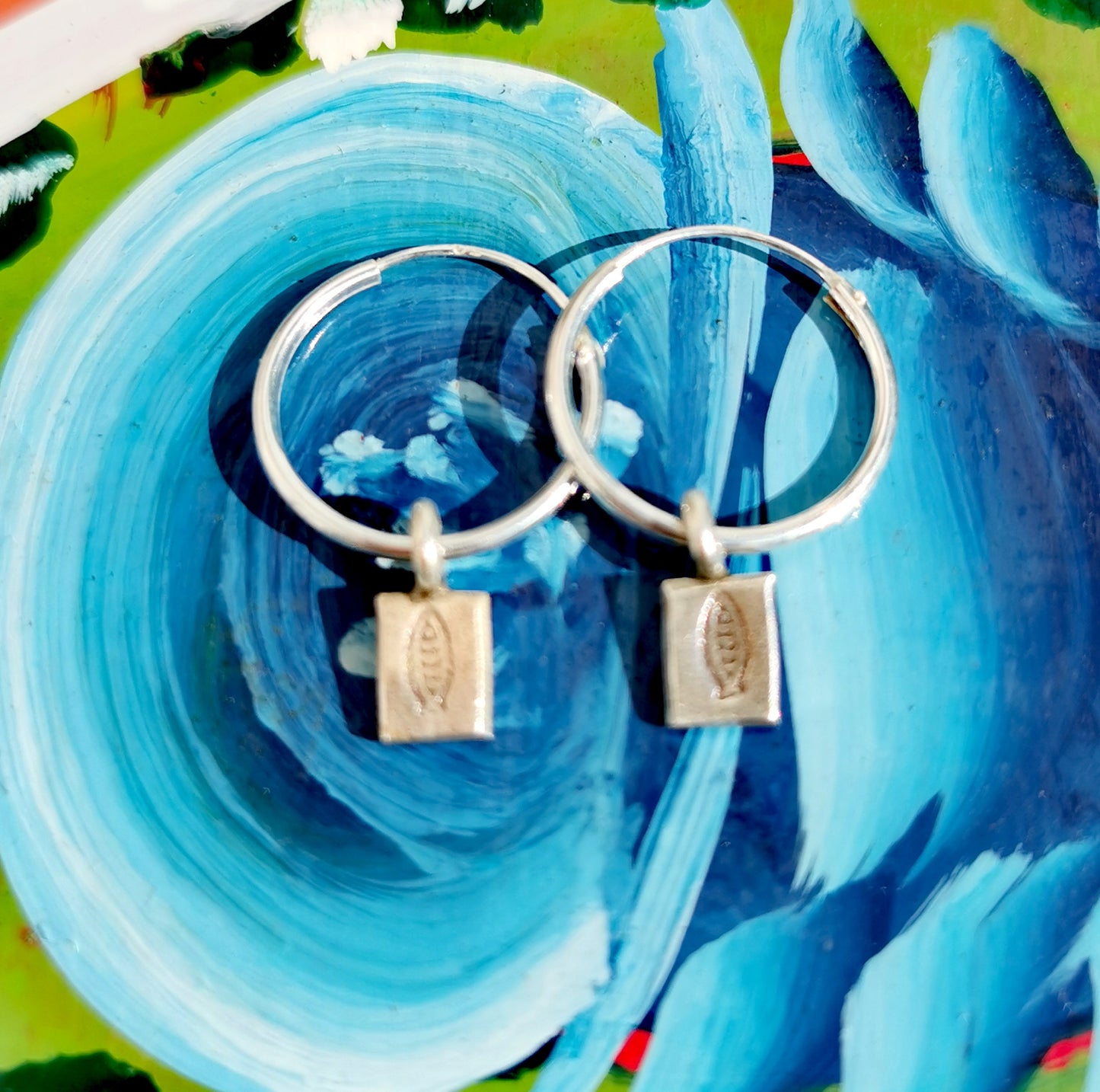 Myanmar charms hoop earrings