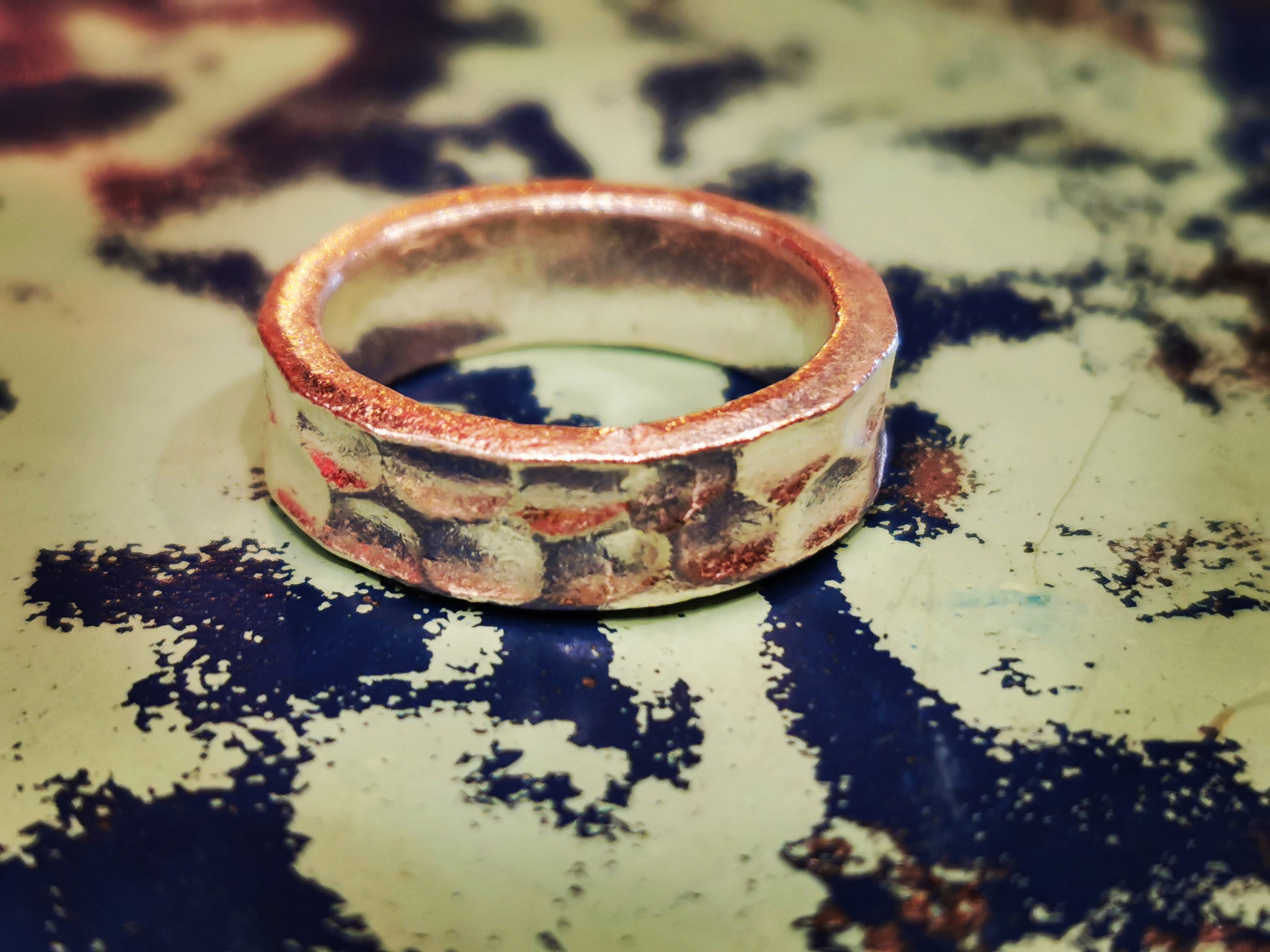 Karen hill tribe silver has a higher content of silver, at 99.5-99.9% compared with sterling silver at 92.5%. This allows the silver to wear and soften differently from standard sterling silver. Many of the Karen ring designs stack together beautifully. All pieces are hand made and hand finished using traditional methods.


 

.

 

