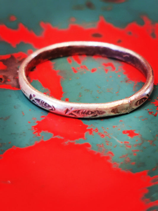 Karen fine silver fish stacker ring