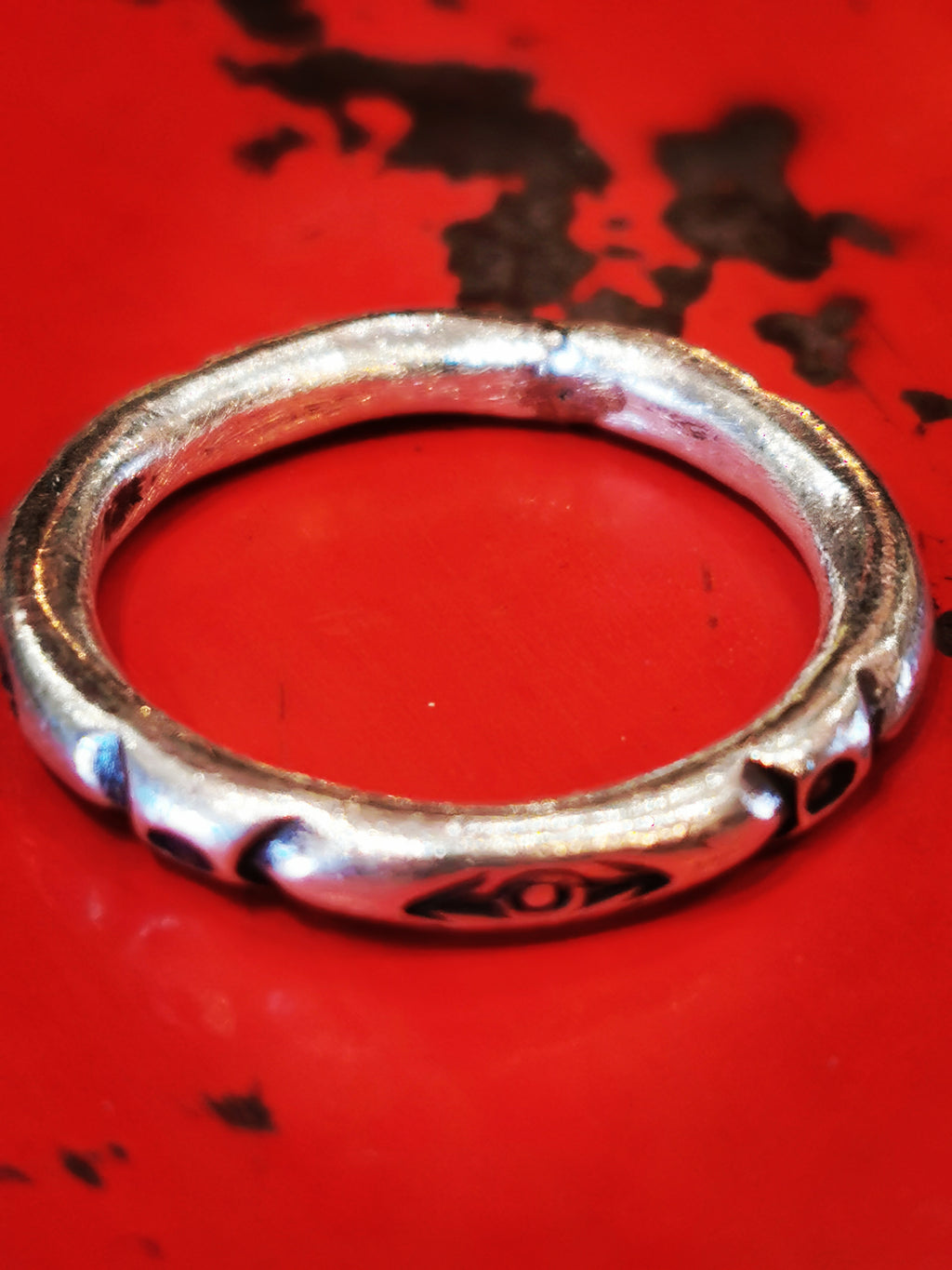 Karen hill tribe silver has a higher content of silver, at 99.5-99.9% compared with sterling silver at 92.5%. This allows the silver to wear and soften differently from standard sterling silver. Many of the Karen ring designs stack together beautifully. All pieces are hand made and hand finished using traditional methods.


 

 

