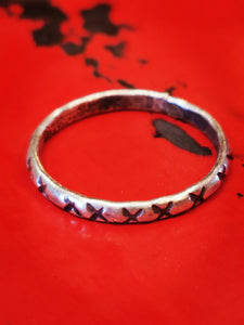 Karen hill tribe silver has a higher content of silver, at 99.5-99.9% compared with sterling silver at 92.5%. This allows the silver to wear and soften differently from standard sterling silver. Many of the Karen ring designs stack together beautifully. All pieces are hand made and hand finished using traditional methods.


 

 

