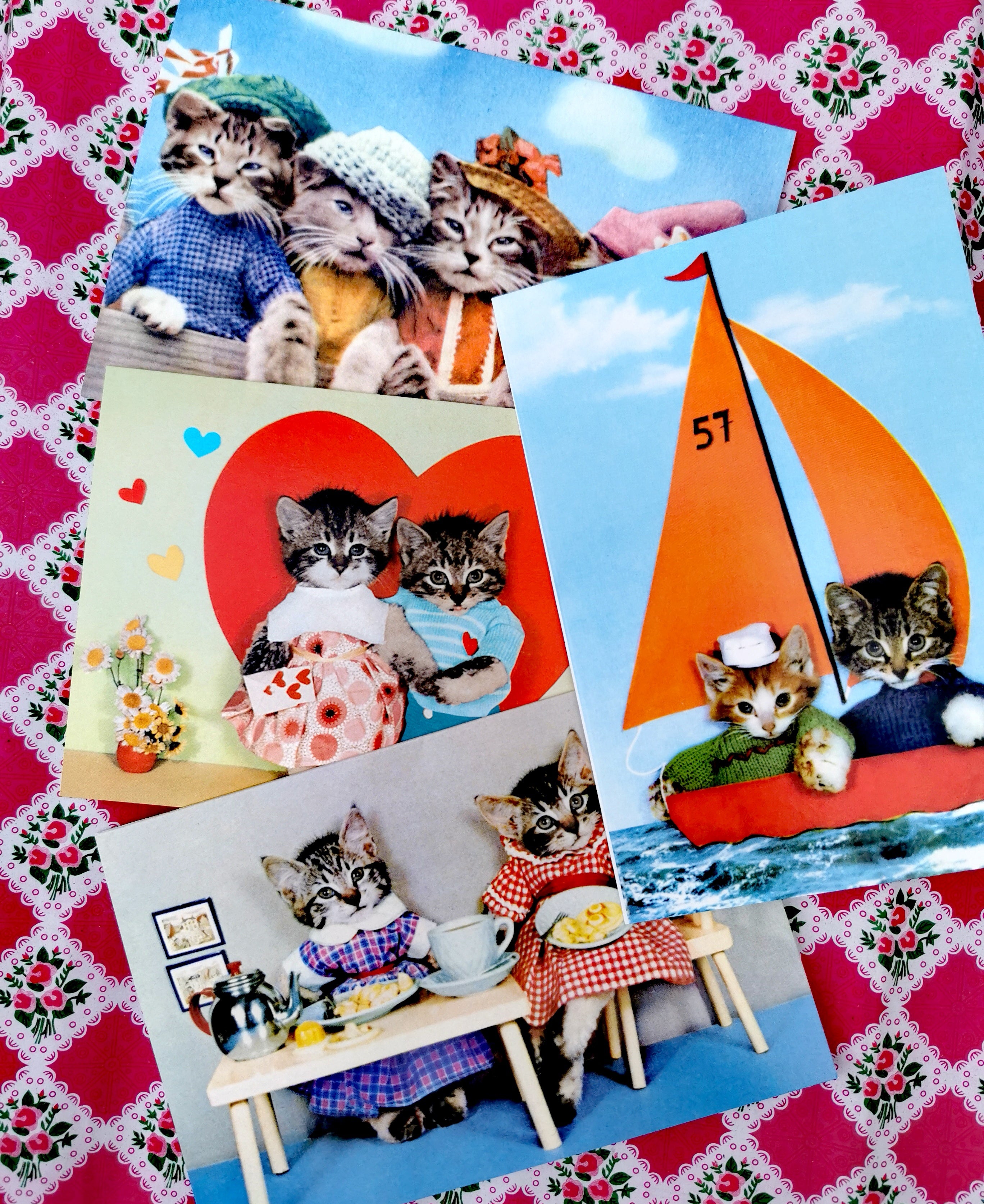 Kitsch kittens greetings cards
