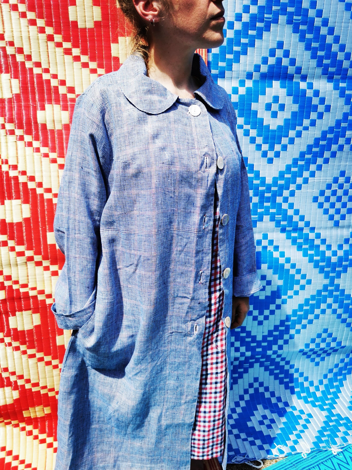 *SALE*Linen check Trench coat