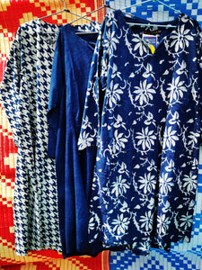 Indigo cotton kaftan