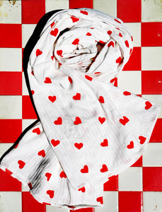 Queen of hearts cotton scarves