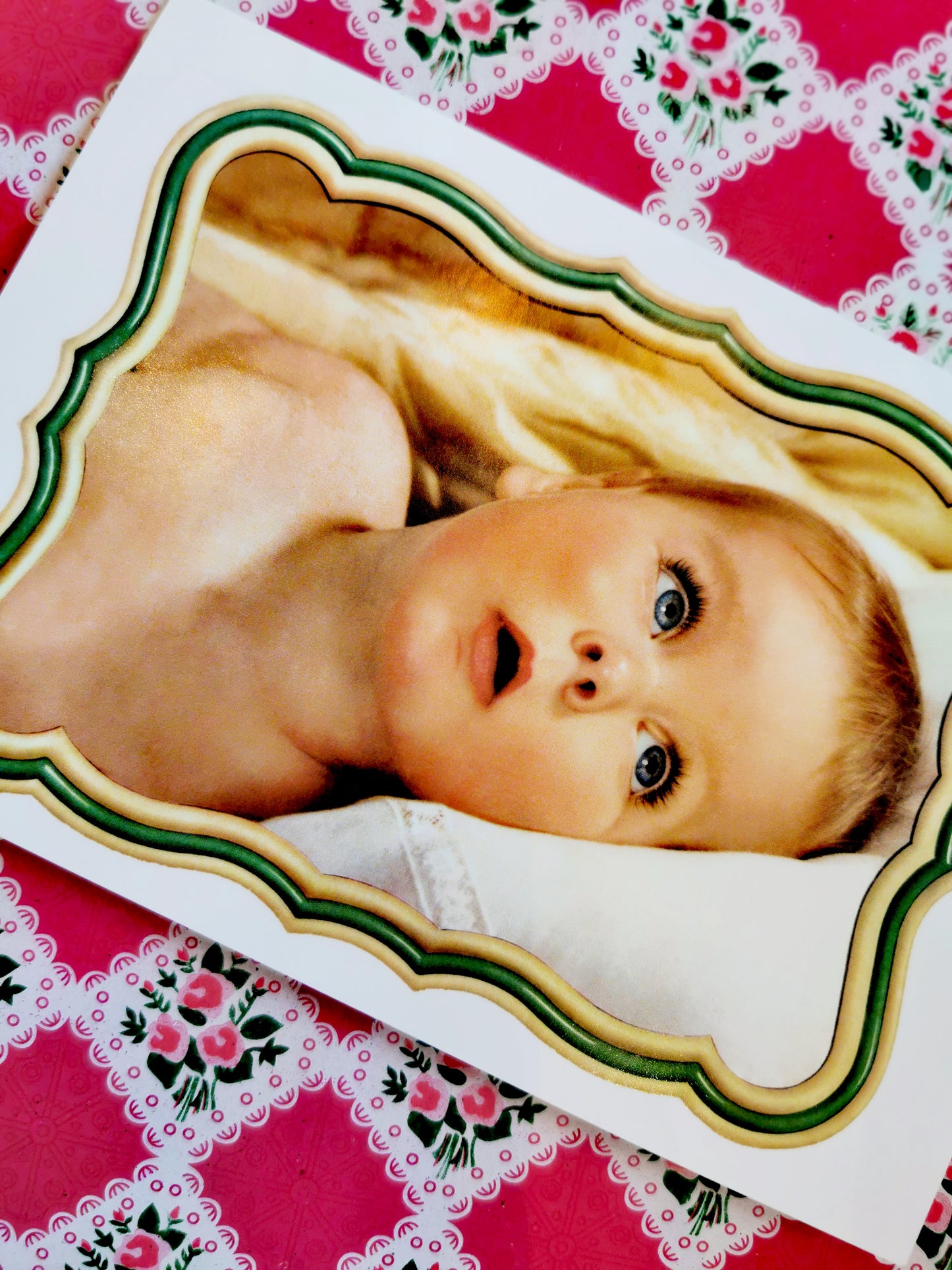 Kitsch vintage baby pics cards