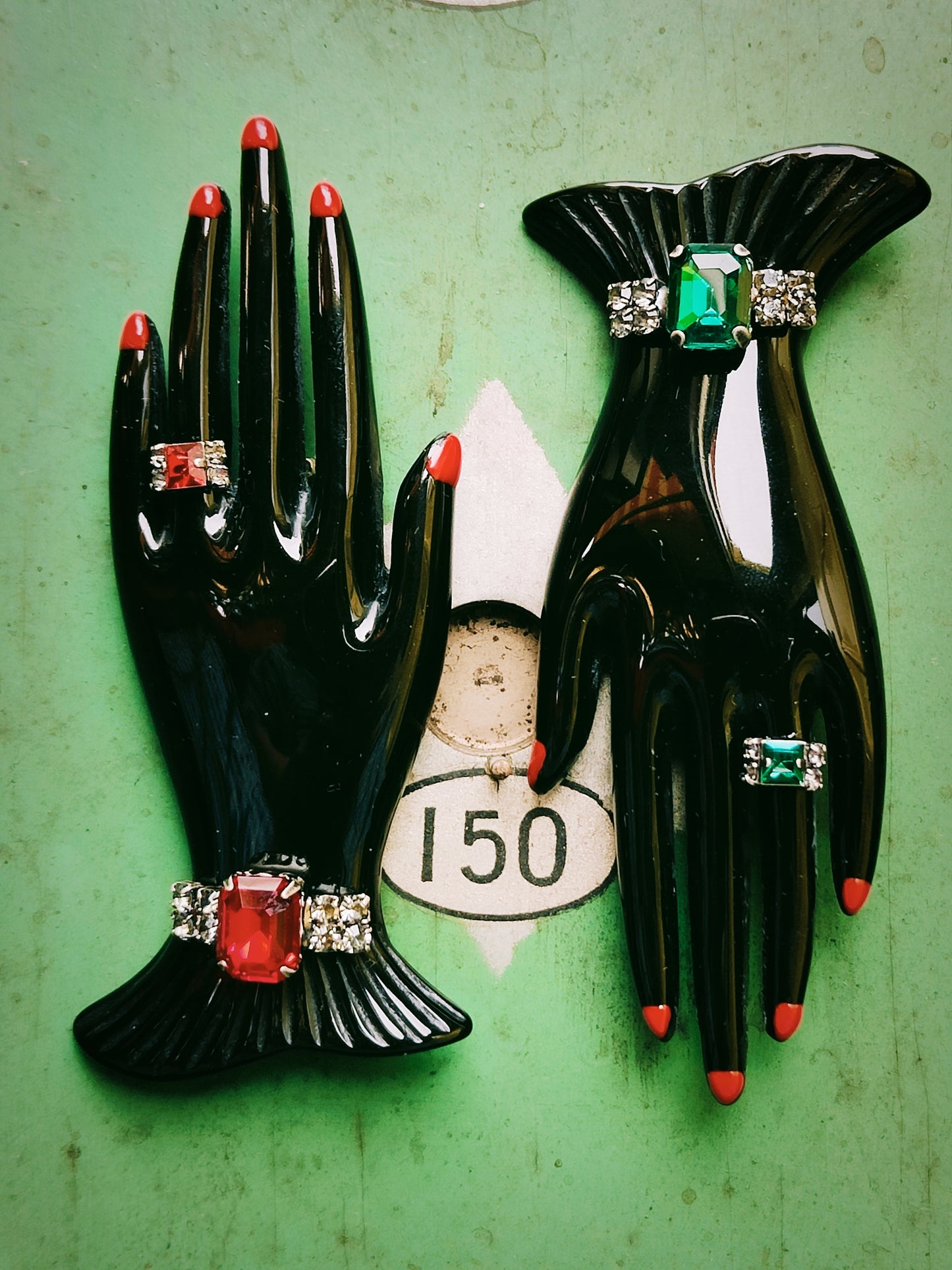 Modern french bakelite brooches