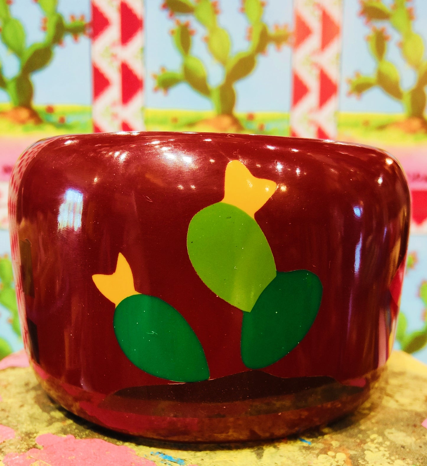 Modern french bakelite tiki bangle
