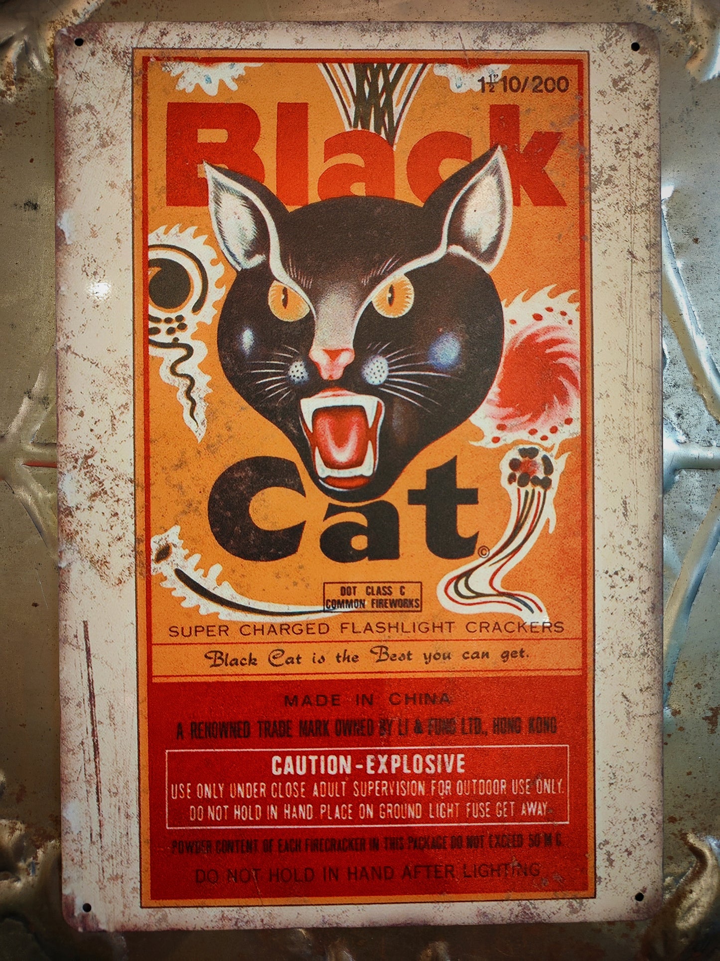 Firework tin signs