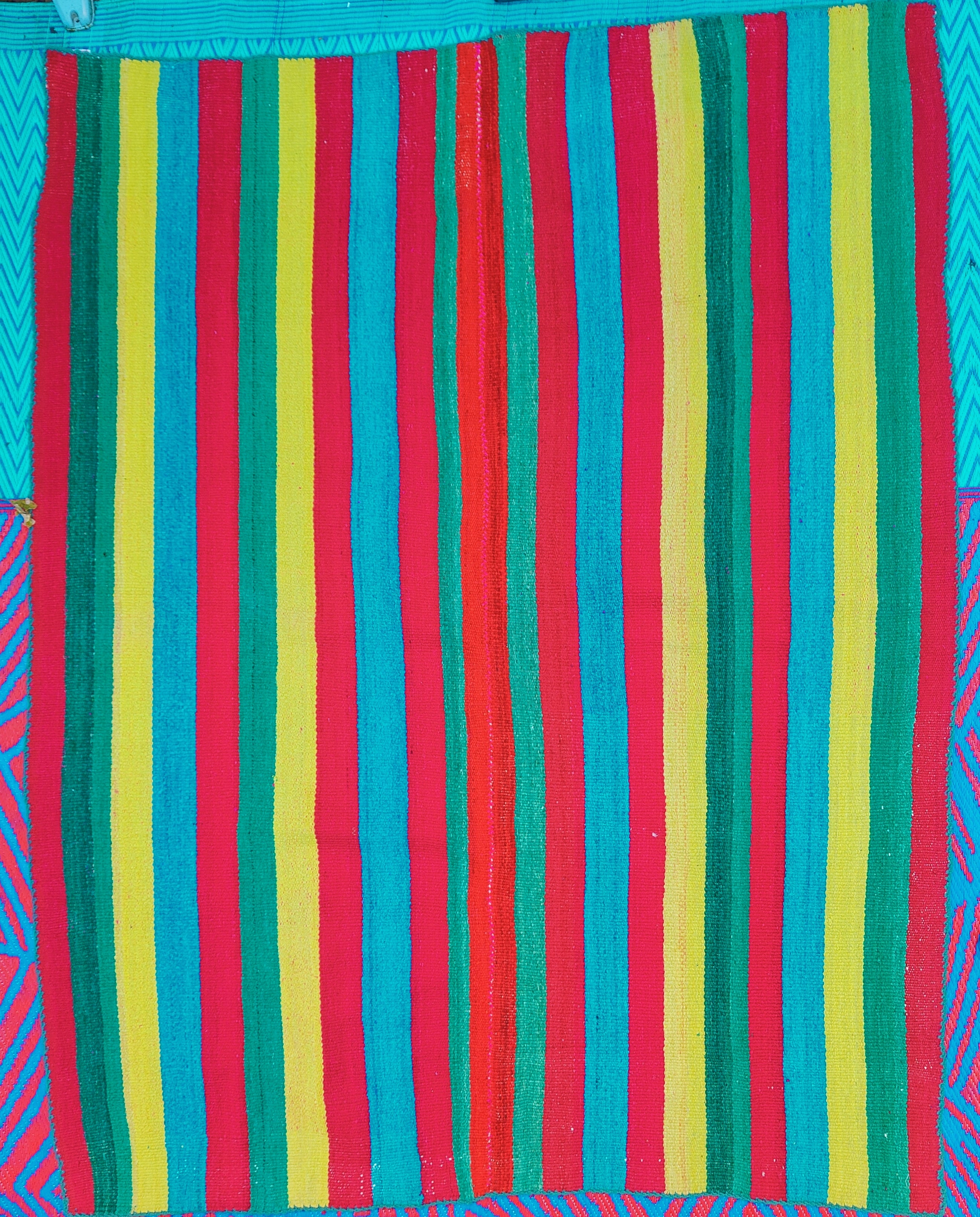 Super bright stripe Peruvian Frazada