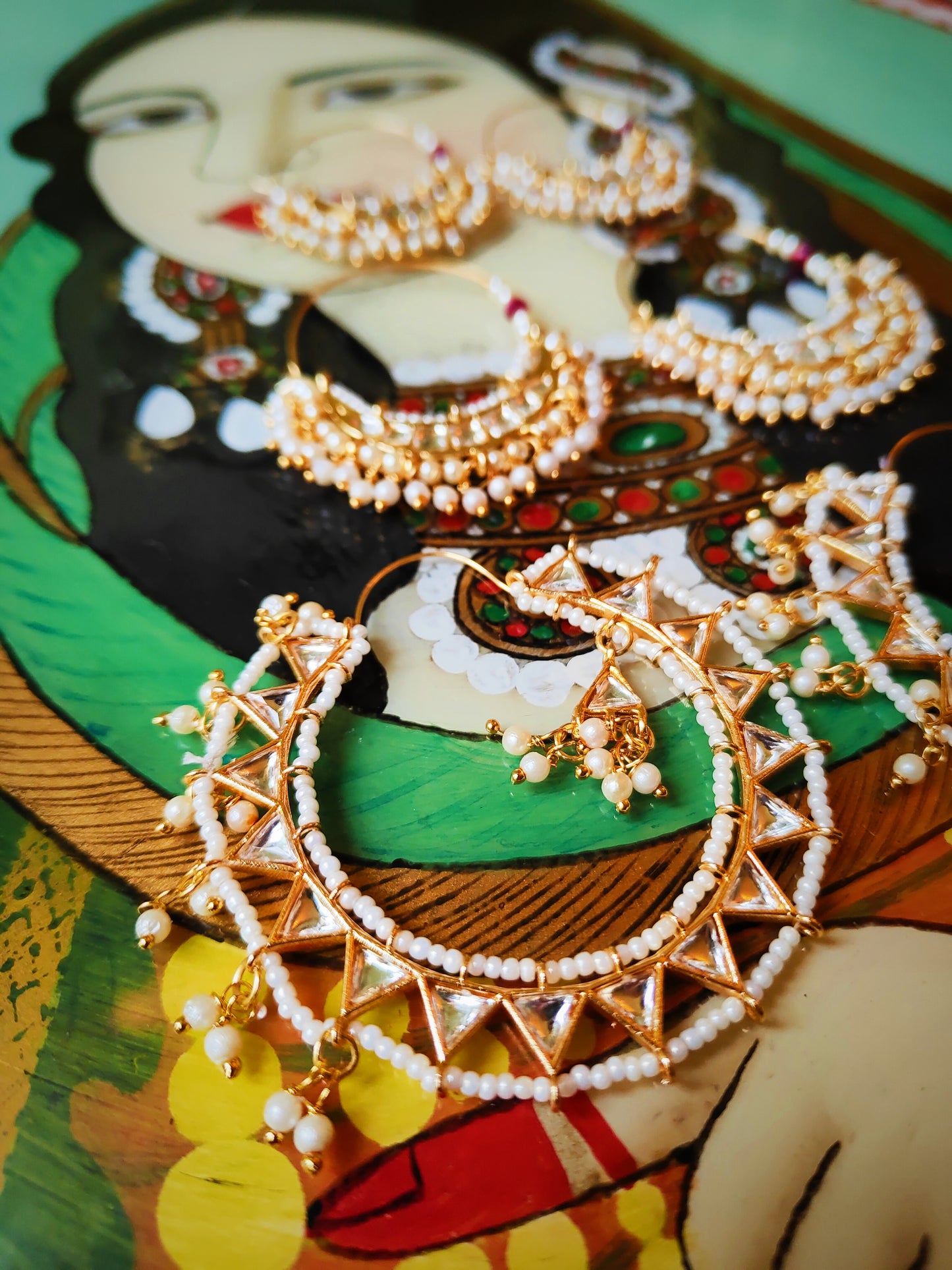 Rajasthani pearl hoops