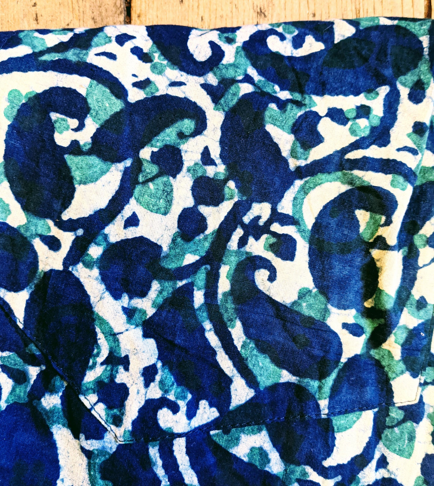 Block printed cotton dressing gown
