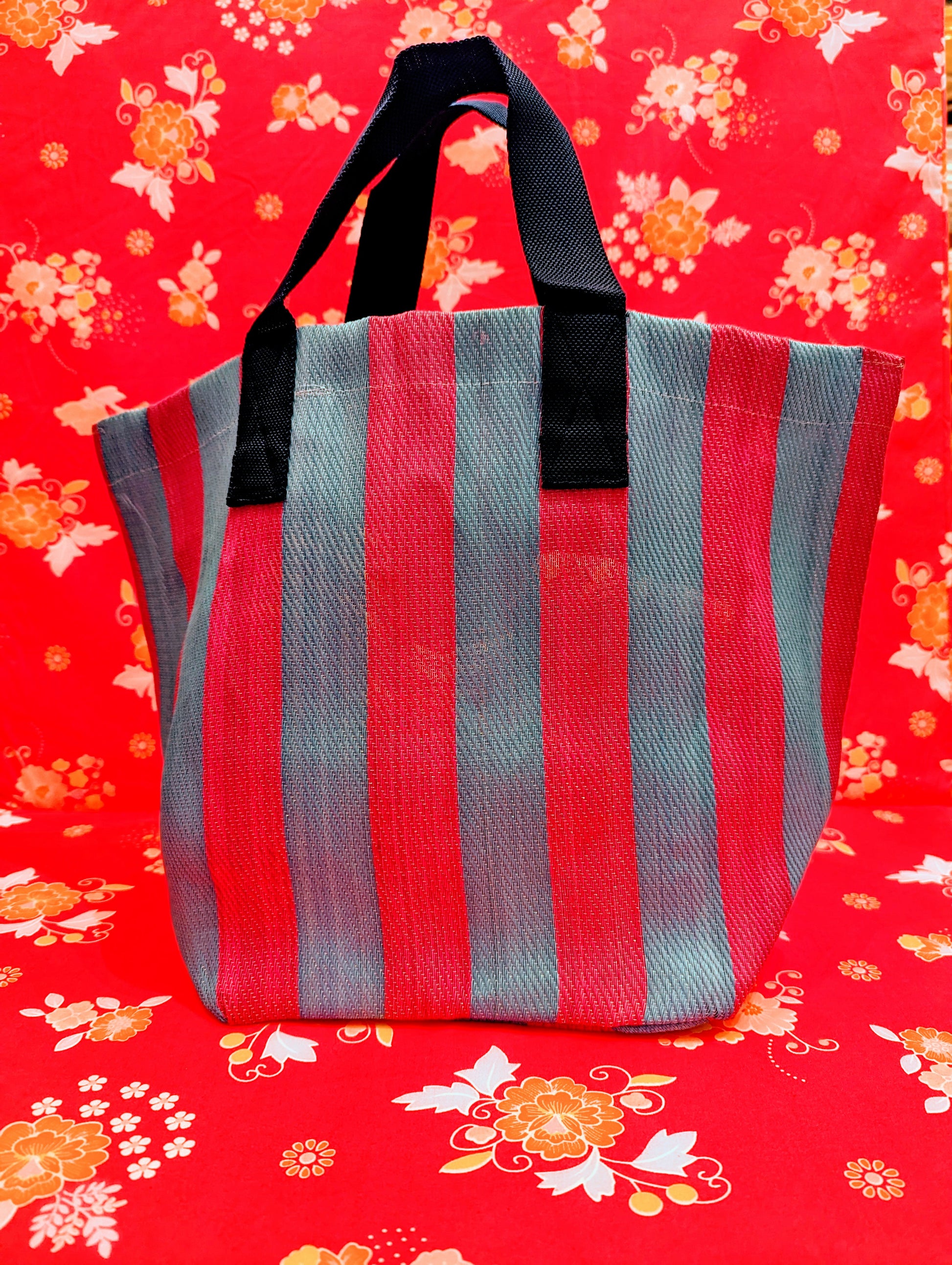 Bold striped bags