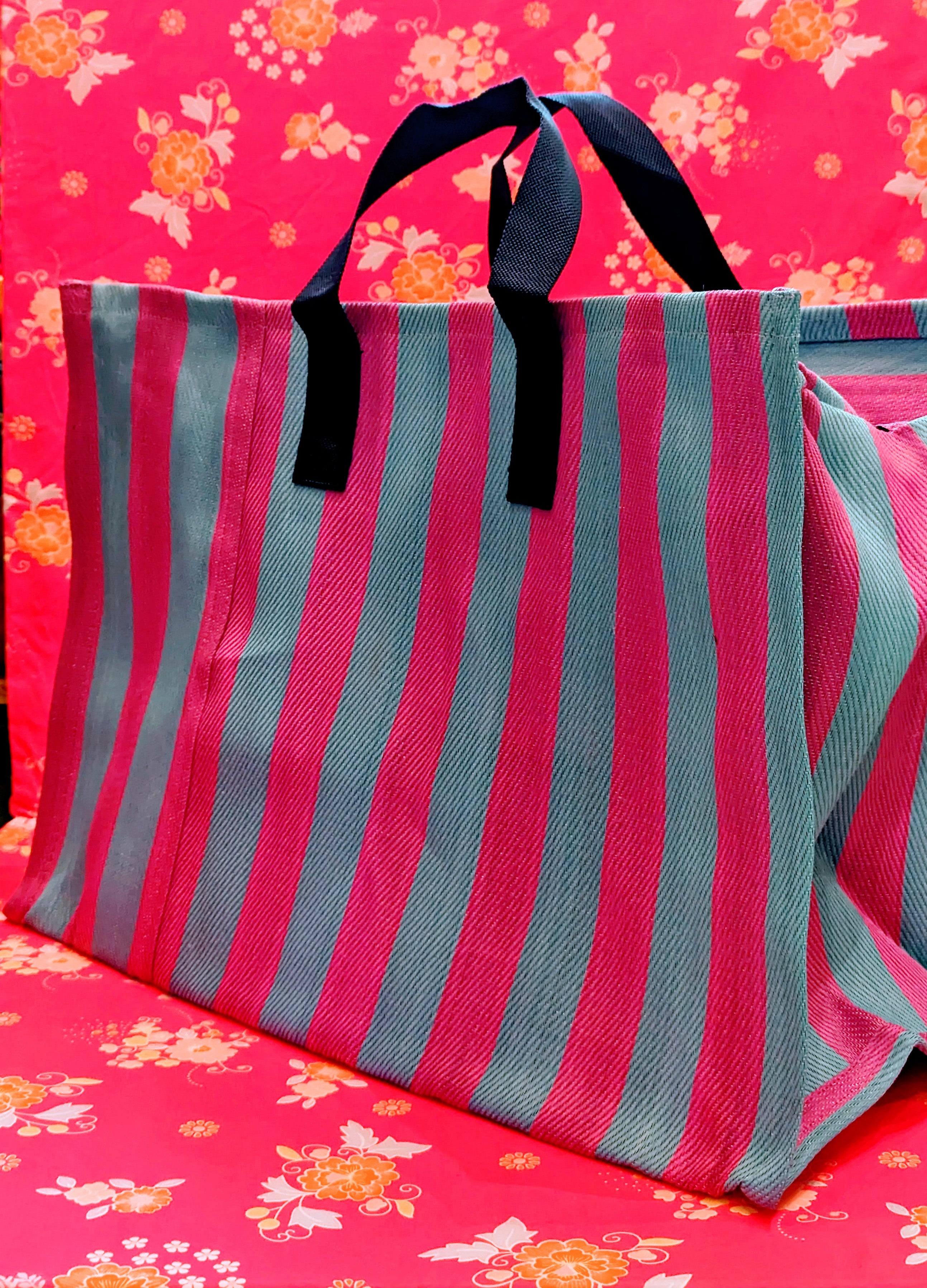 Bold striped bags