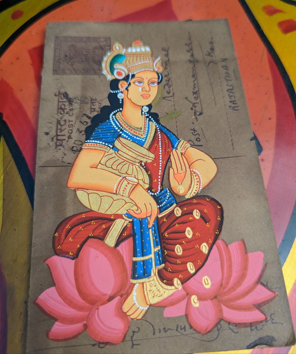 Hand painted Indian god postcards