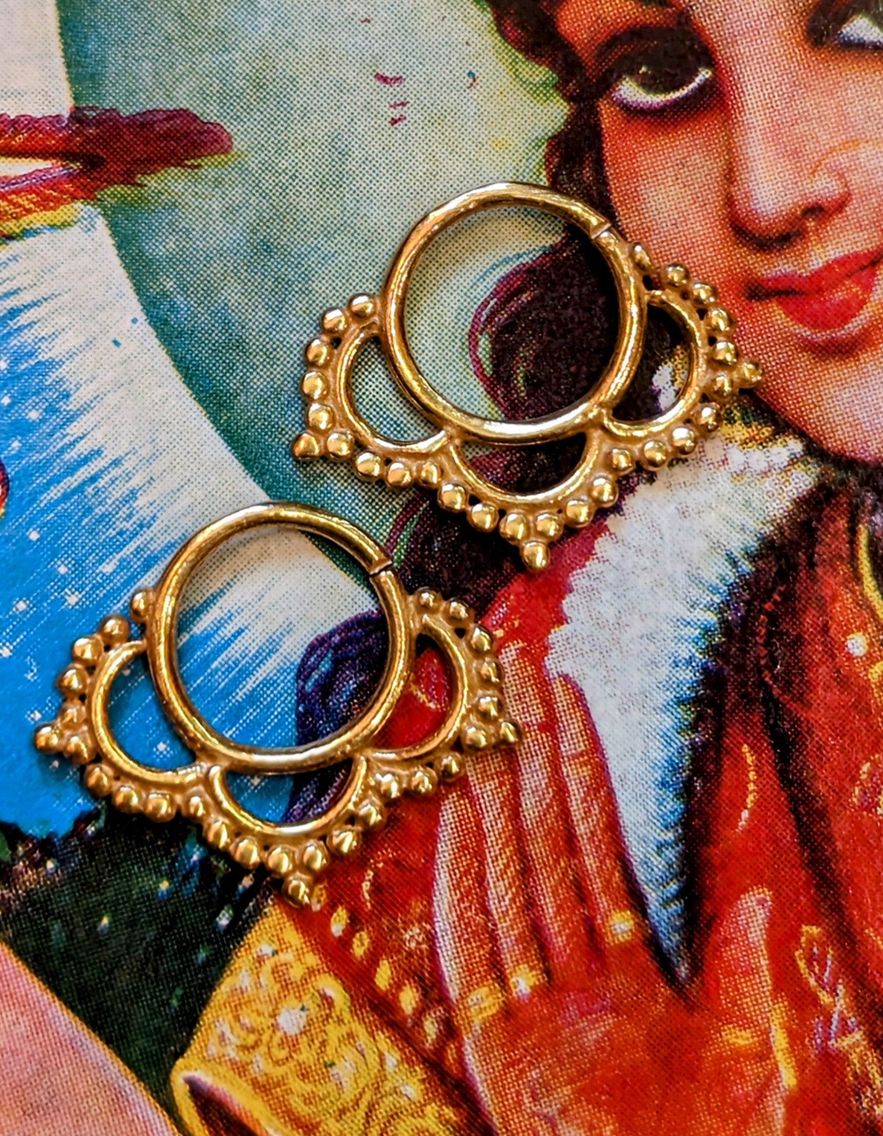 Gold-plated silver cast hoops