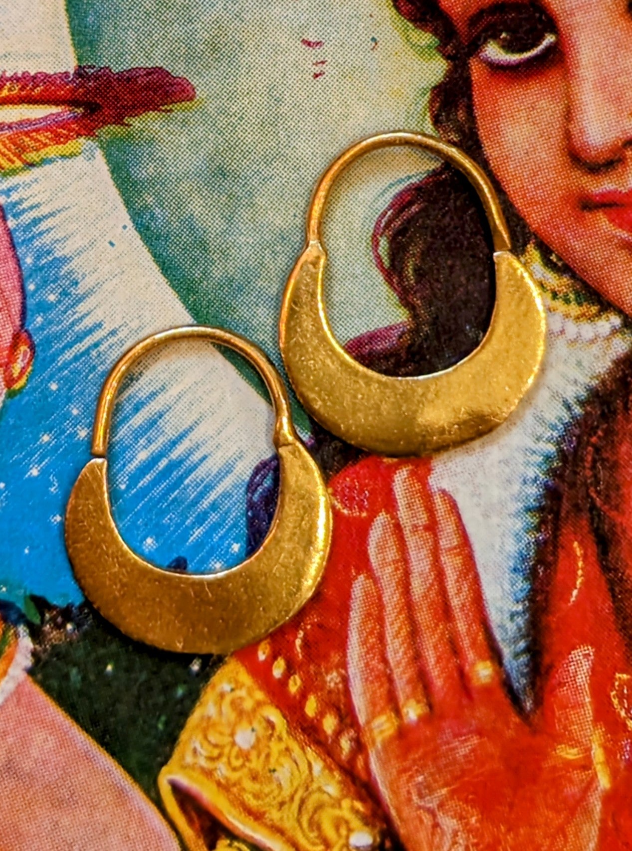 Gold-plated silver cast hoops