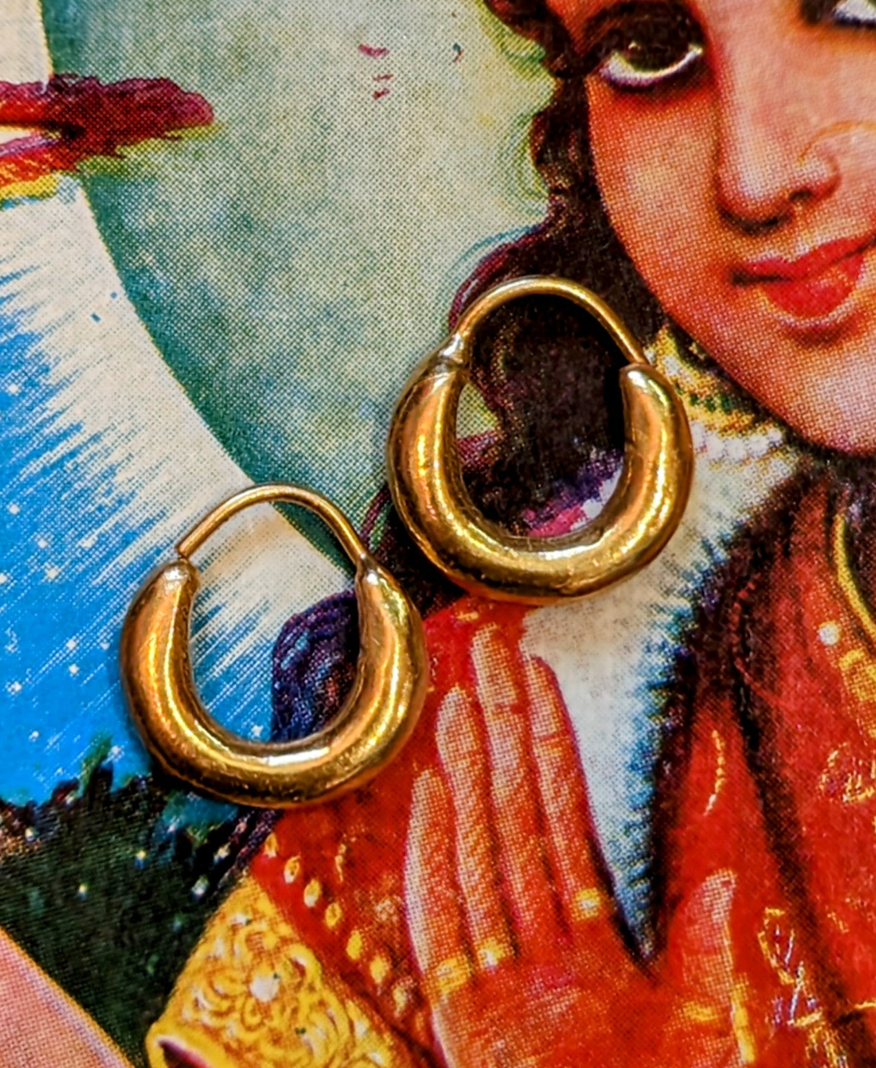 Gold-plated silver cast hoops